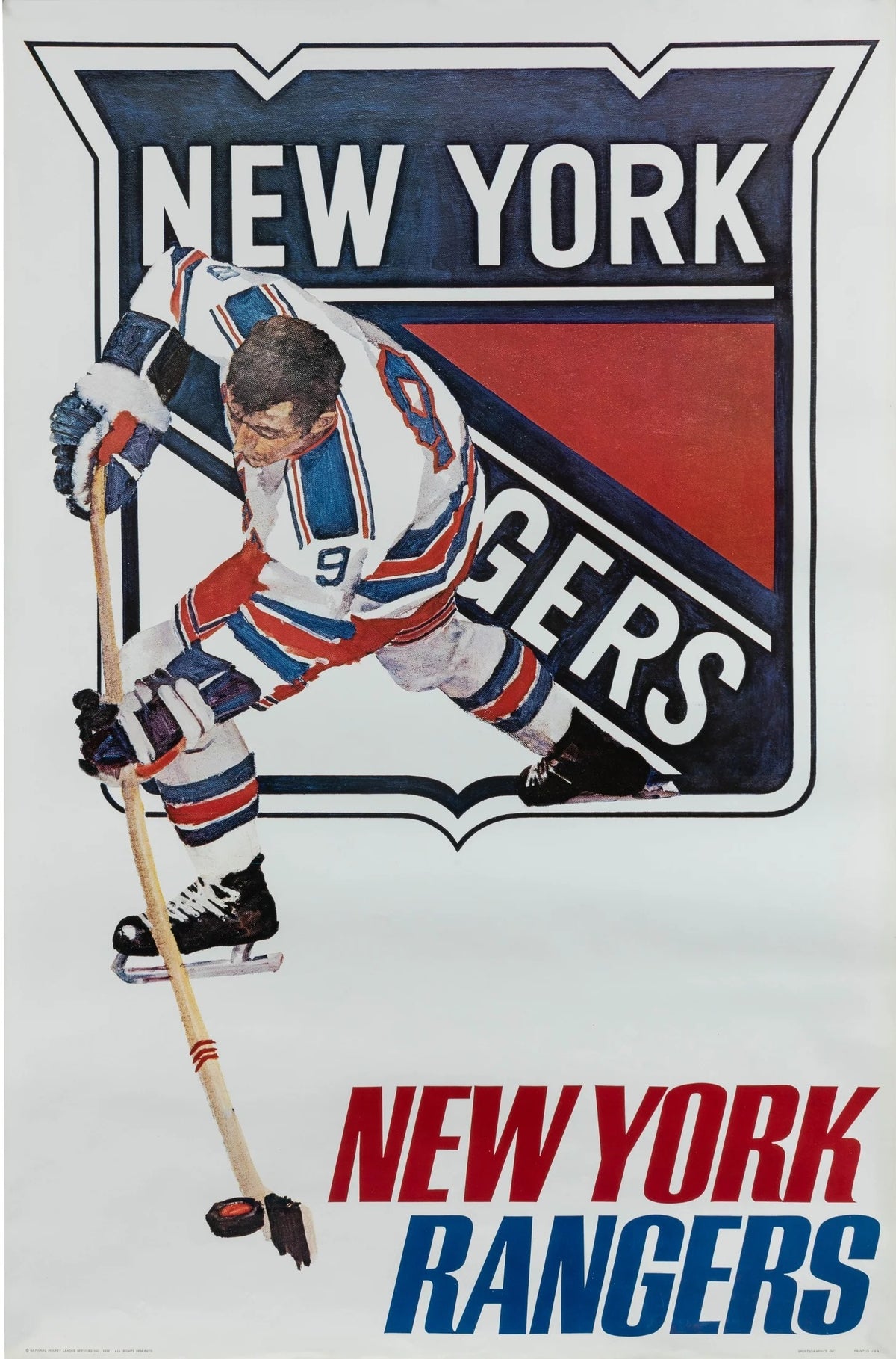 New York Rangers, Hockey - Original Vintage Poster