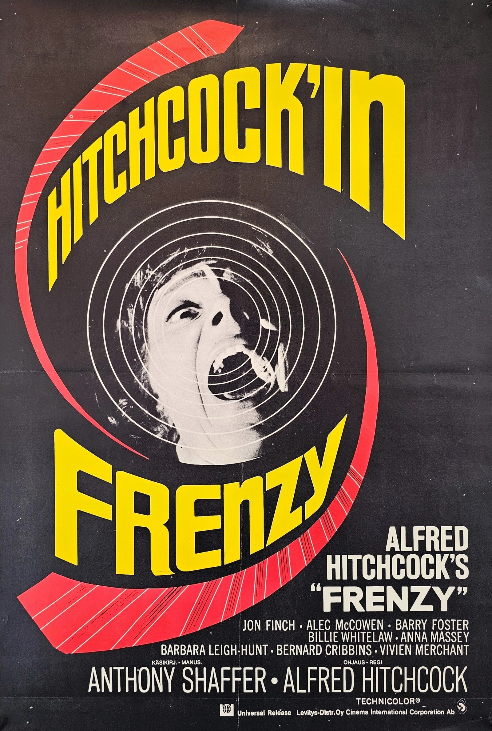 Frenzy by Alfred Hitchcock, Finnish Release - Original Vintage Poster