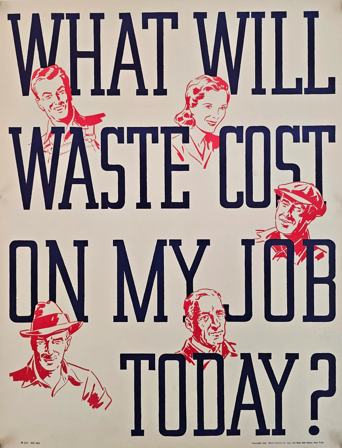 What Will Waste Cost, Work Propaganda, (WW2) - Original Vintage Poster
