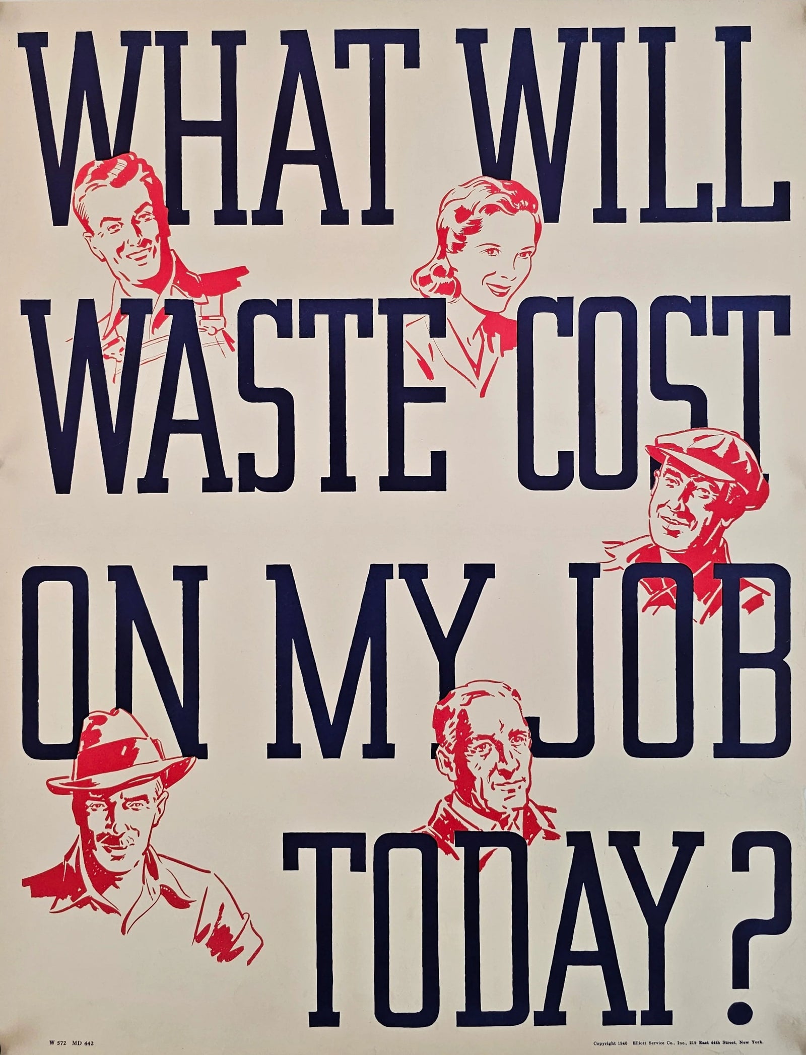 What Will Waste Cost, Work Propaganda, (WW2) - Original Vintage Poster
