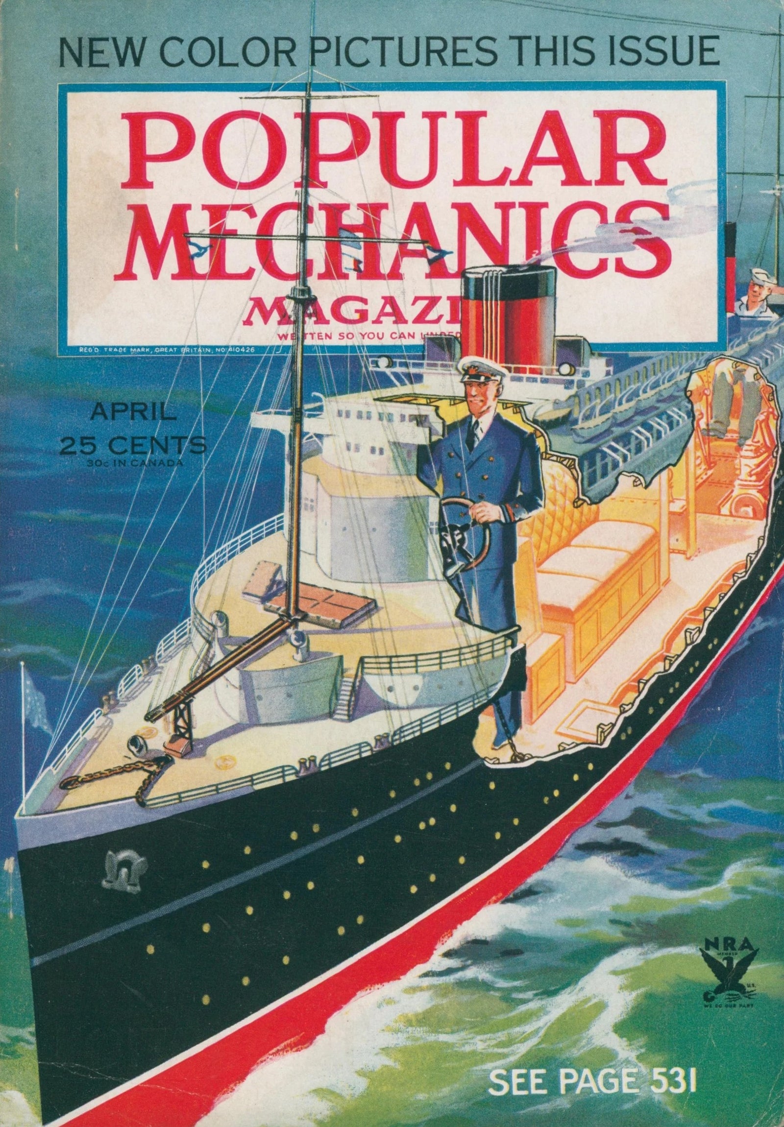 Popular Mechanics Cover 6 - Original Vintage Cover Art: