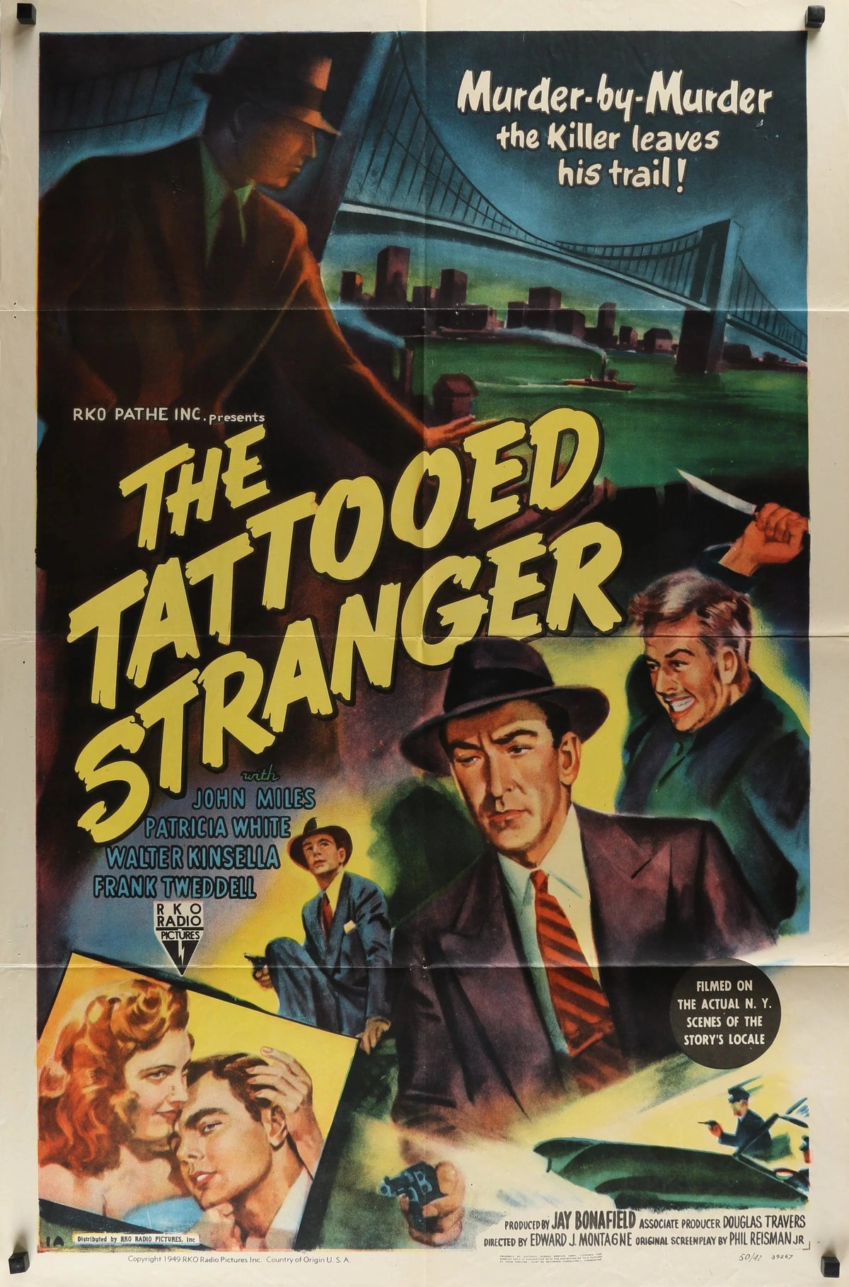 TATTOOED STRANGER 1sh 1950 - Original Vintage Poster
