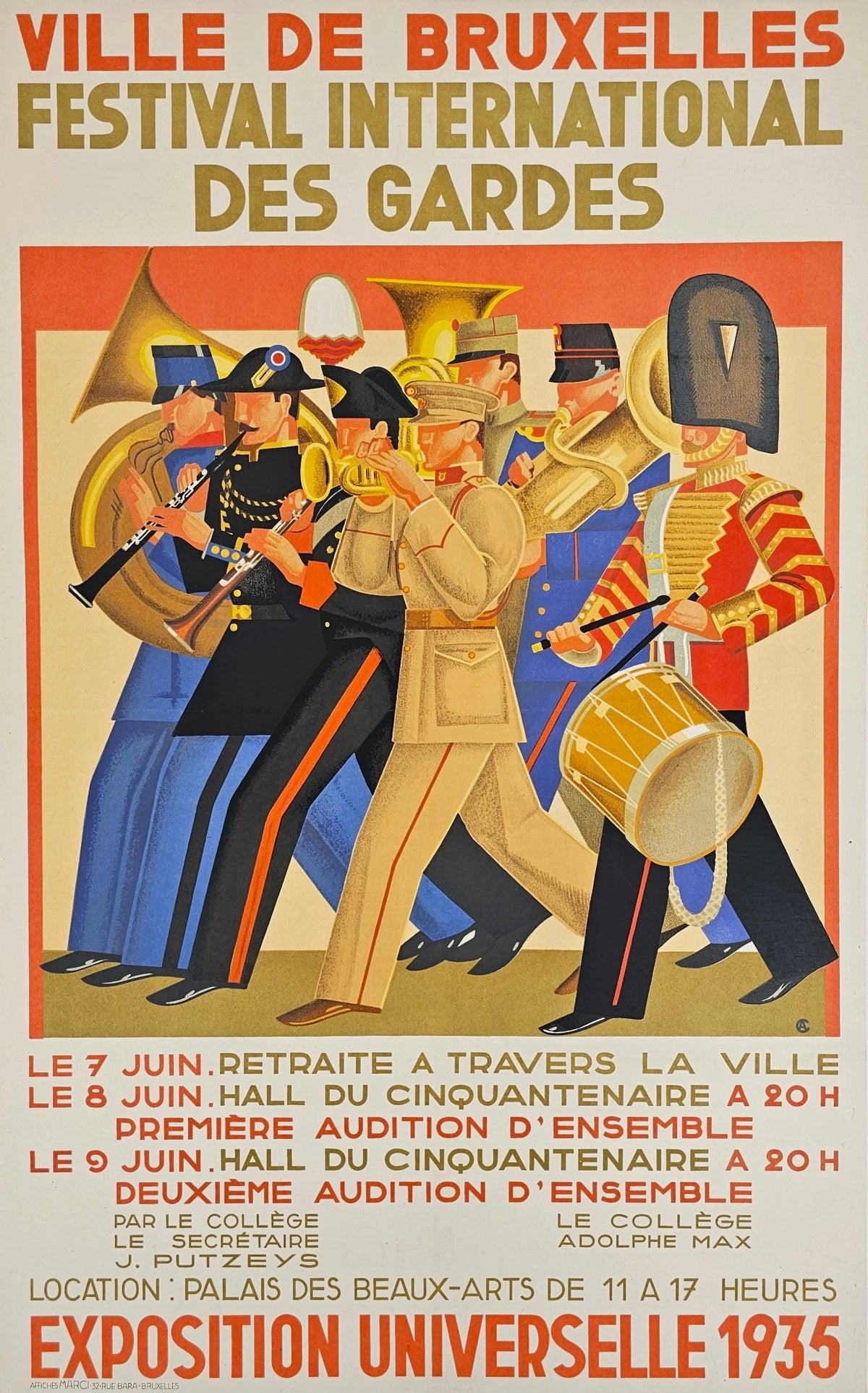 International Festival of the Guard, Brussels - Original Vintage Poster