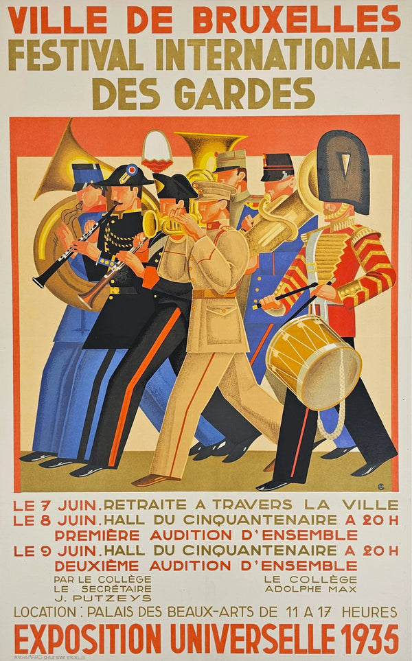 International Festival of the Guard, Brussels - Original Vintage Poster