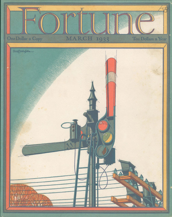 Signal Tower- Fortune Magazine - Original Vintage Cover Art: