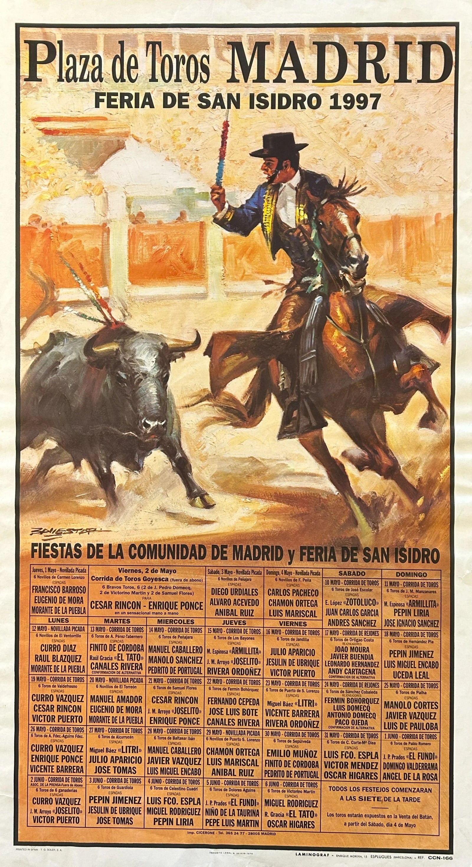 Plaza de Toros, Madrid - Original Vintage Poster