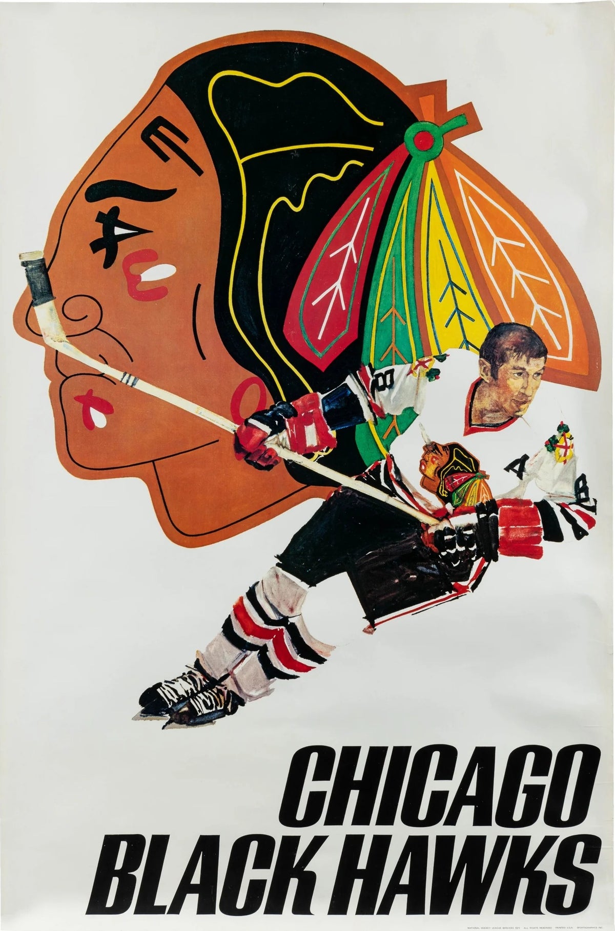 Chicago Black Hawks - Original Vintage Poster