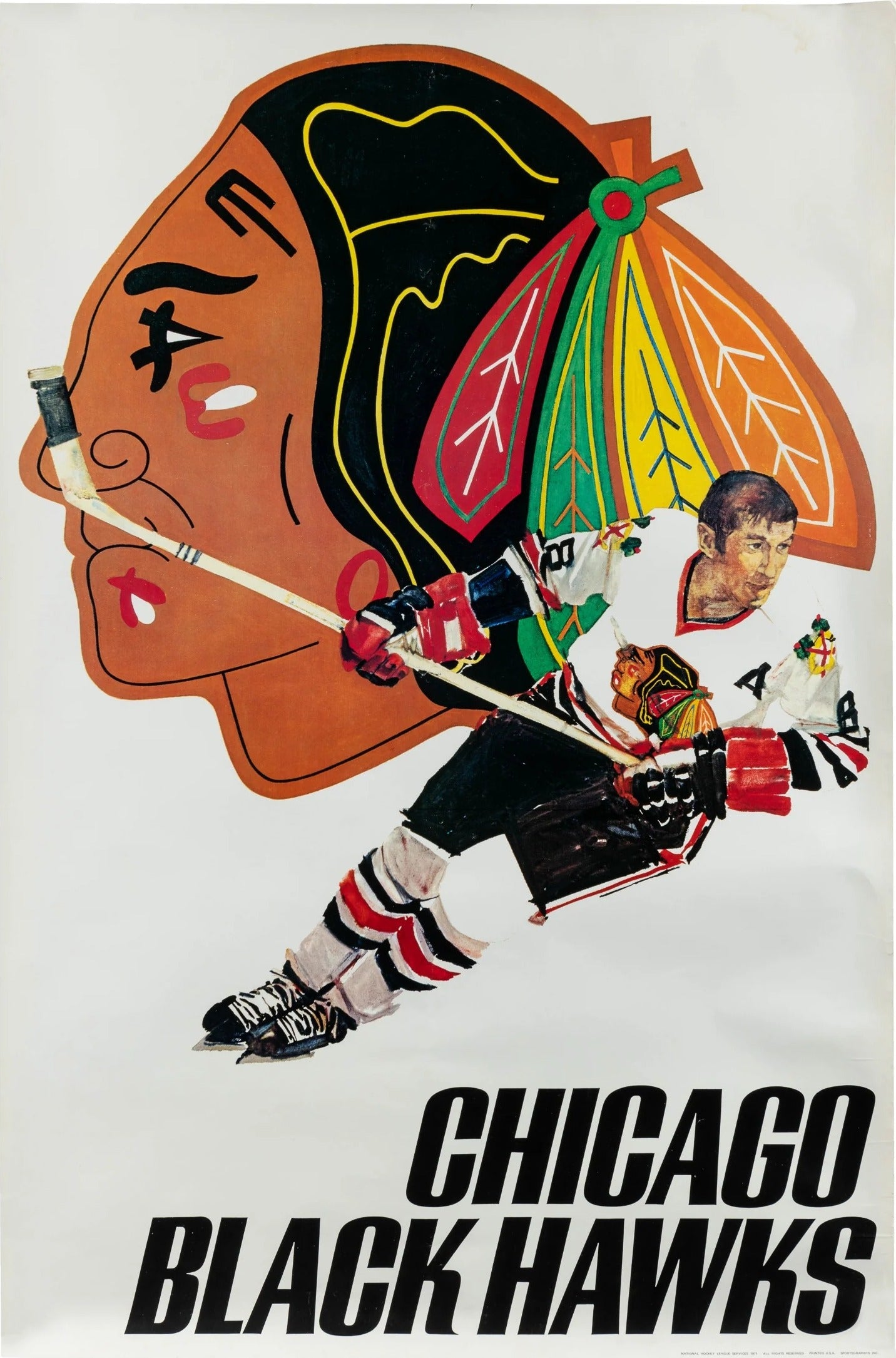 Chicago Black Hawks - Original Vintage Poster