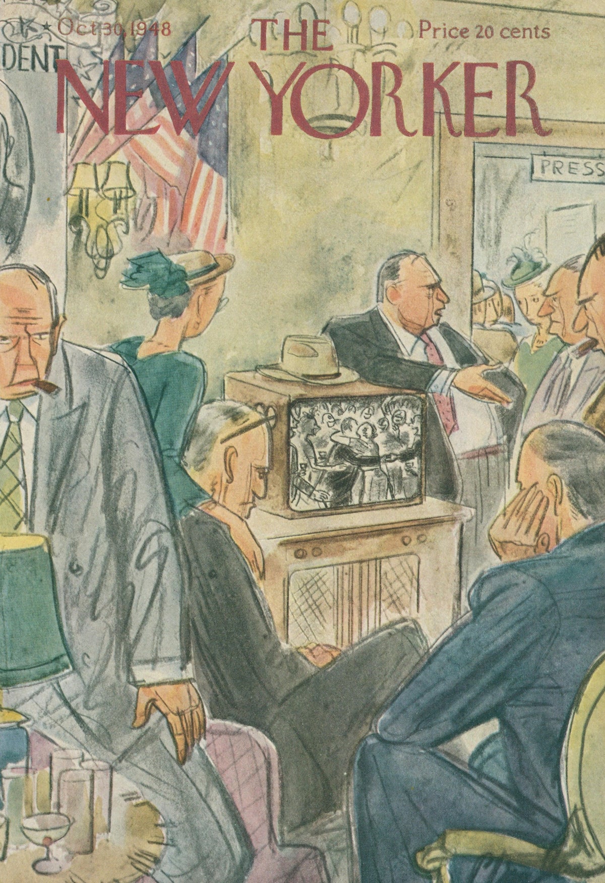 Press Room- The New Yorker  - Original Vintage Cover Art: