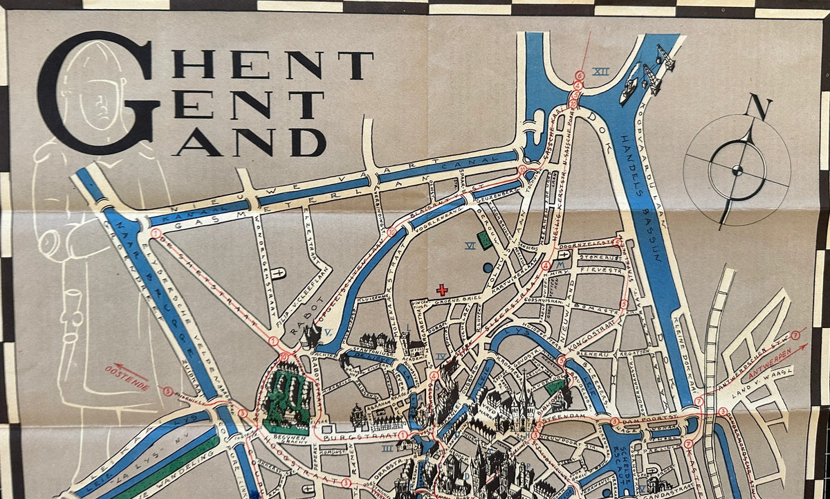 Ghent, Belgium (Pocket Map) - Original Vintage Map