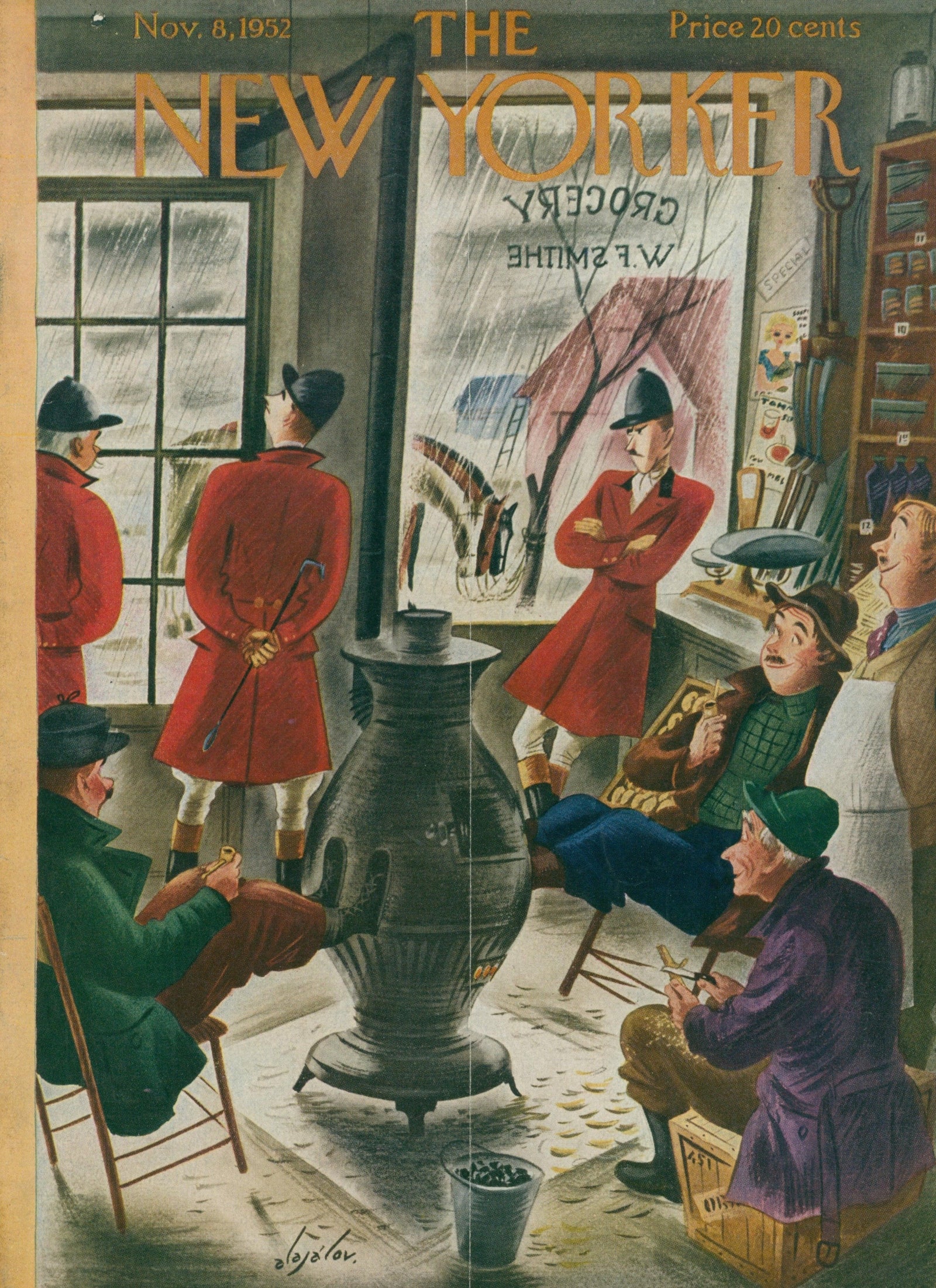 The Hunt Club- The New Yorker - Original Vintage Cover Art: