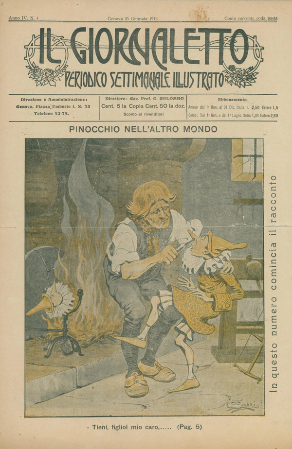 Pinocchio in the Other World, Il Giornaletto - Original Vintage Cover Art: