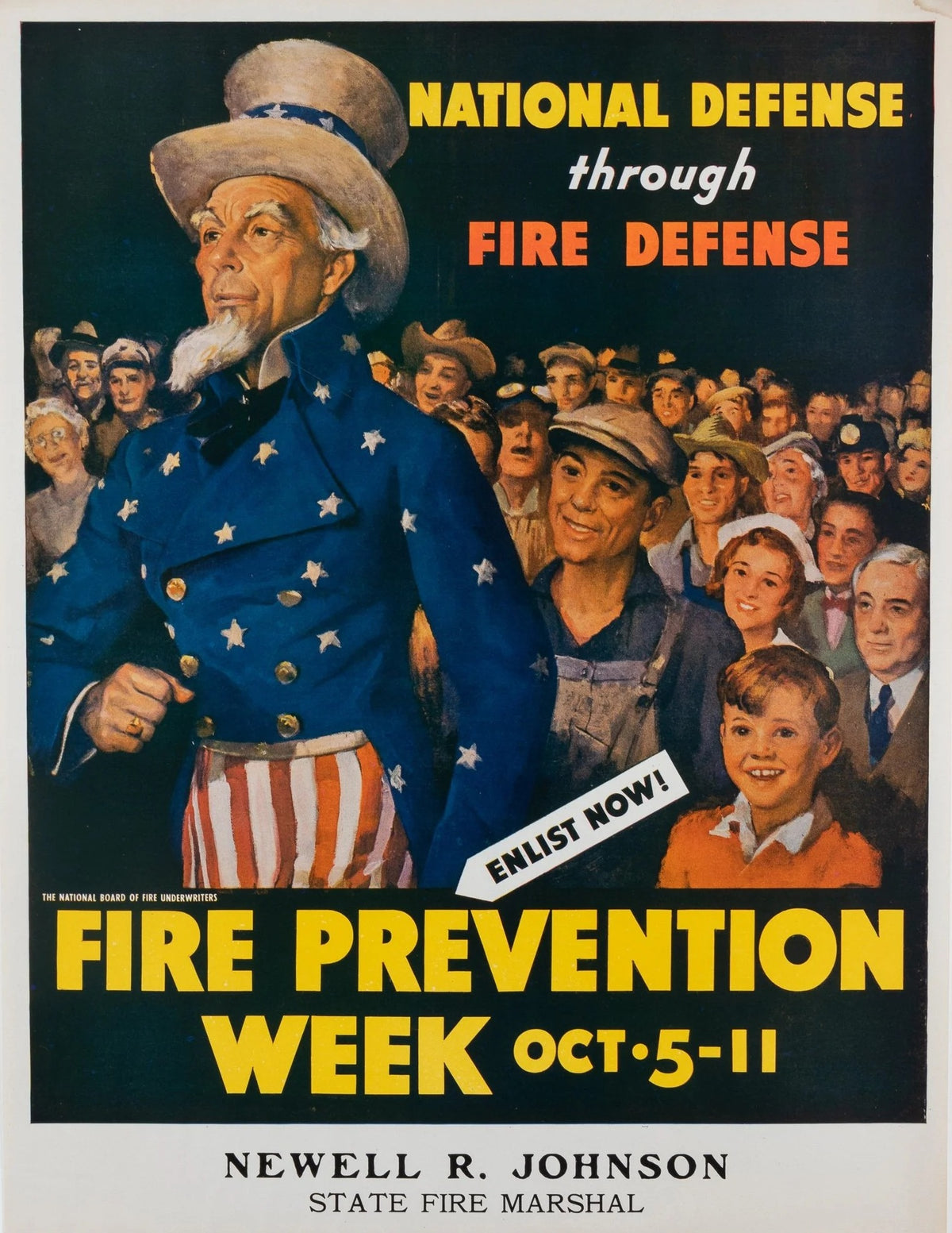 National Defense through Fire, WW2 - Original Vintage Poster