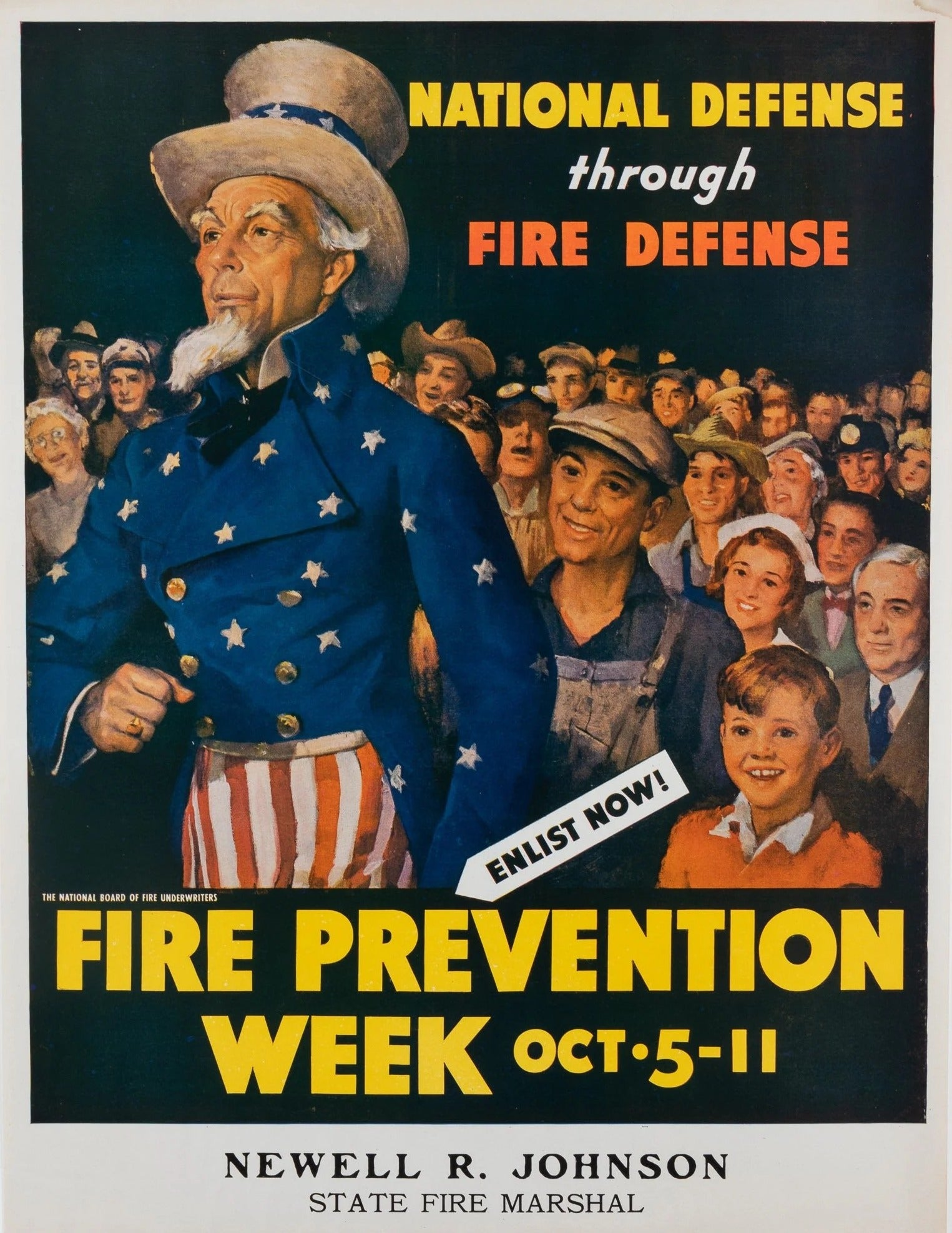 National Defense through Fire, WW2 - Original Vintage Poster