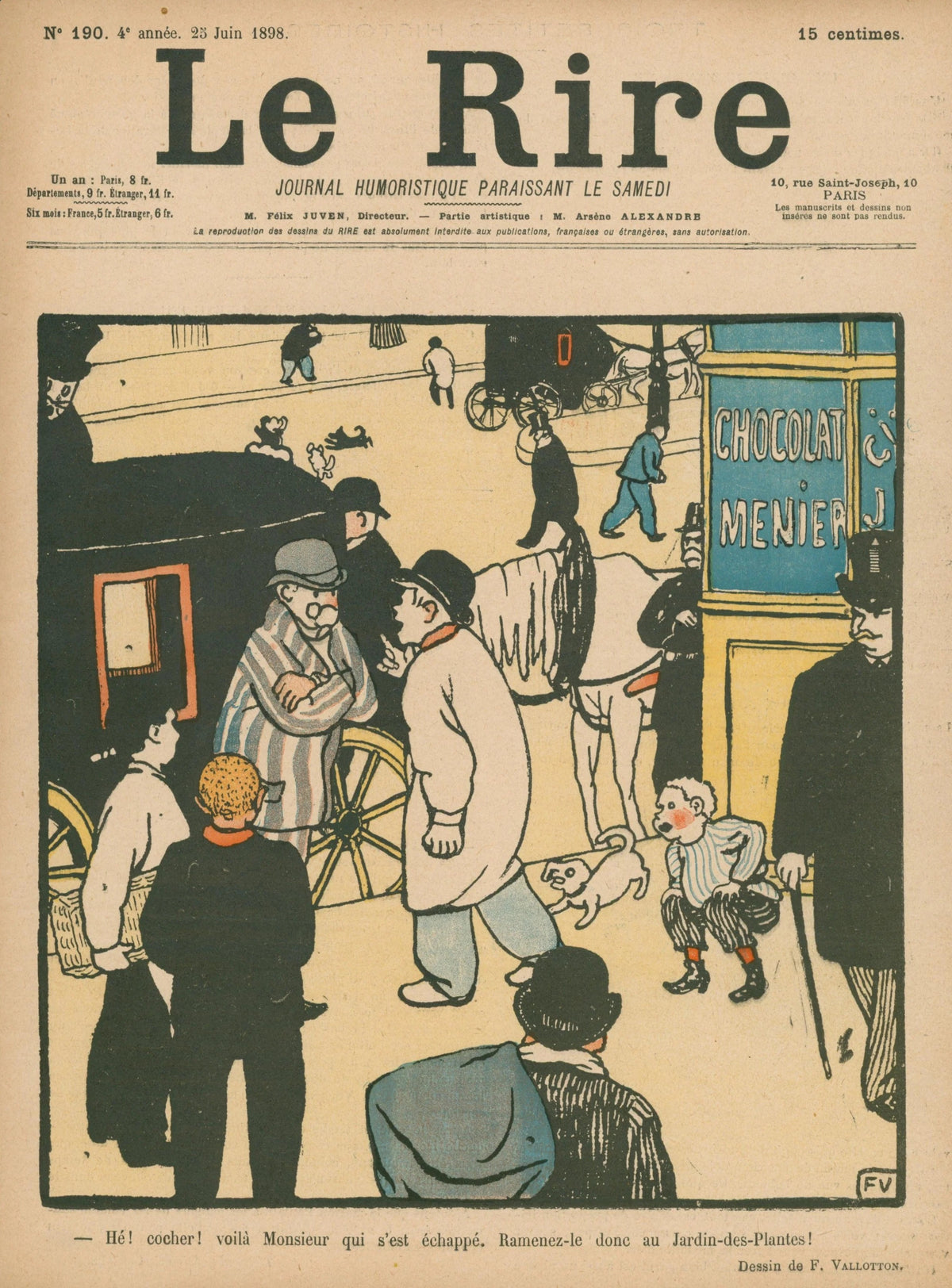 The Gentleman Who Escaped, Le Rire - Original Vintage Cover Art: