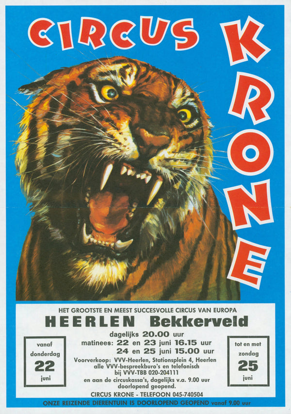 Circus Krone, Dutch Mini Poster - Original Vintage Poster