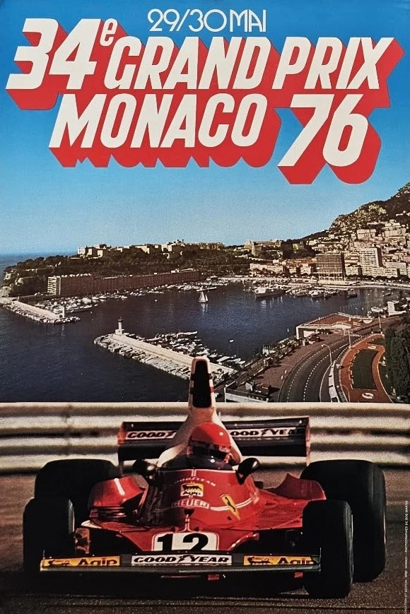 34e Grand Prix Monaco  - Original Vintage Poster