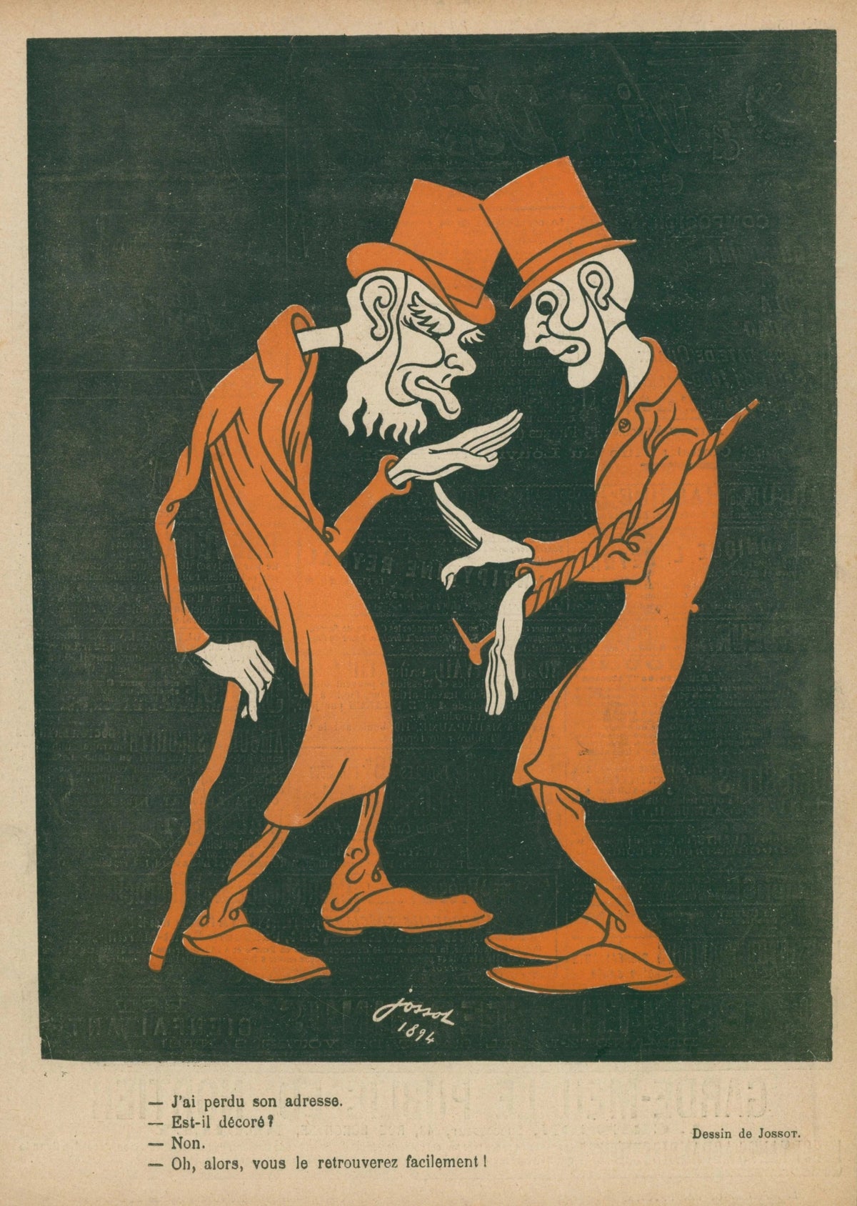 The Missing Adress- Le Rire - Original Vintage Illustration