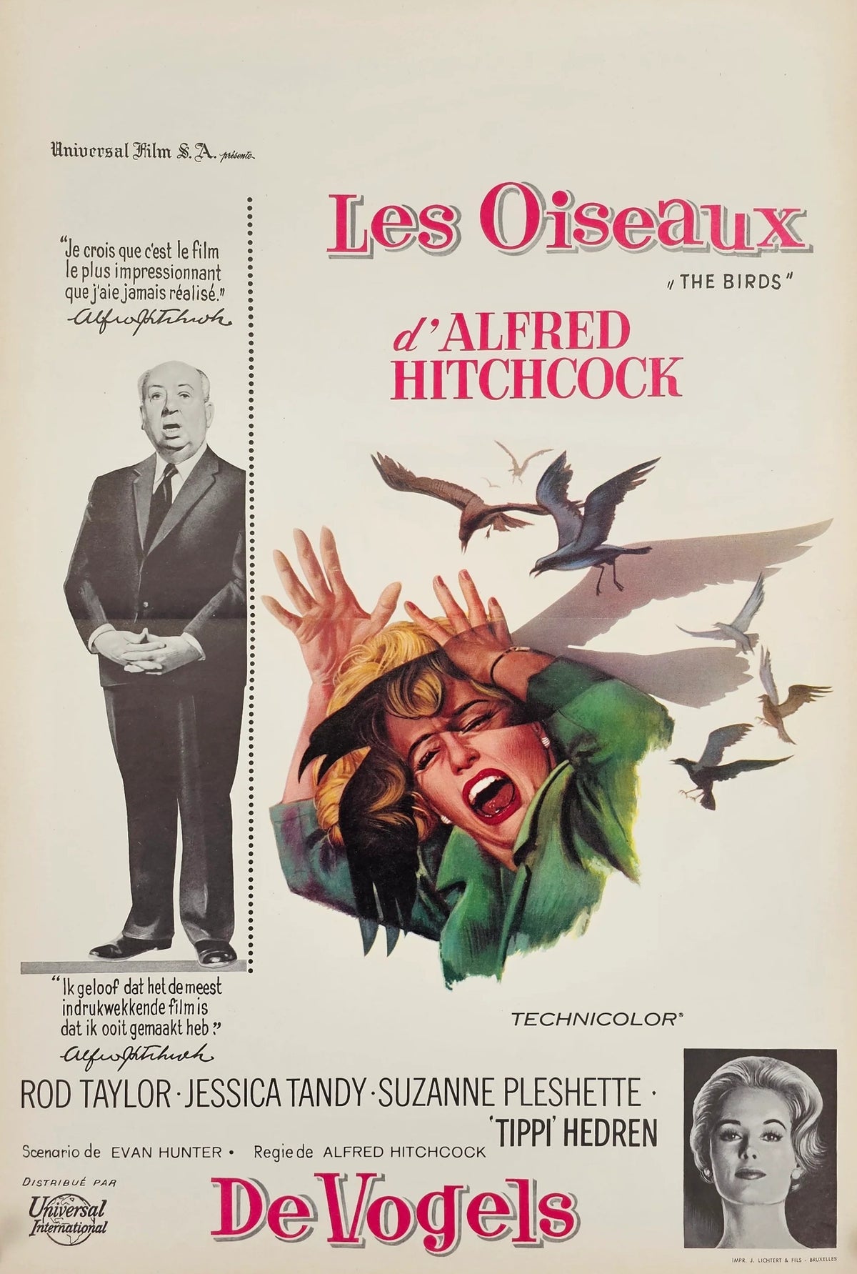 The Birds, Belgian Release - Original Vintage Poster