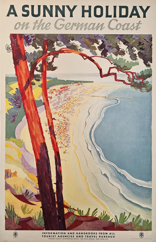 A Sunny Holiday on the German Coast - Original Vintage Poster