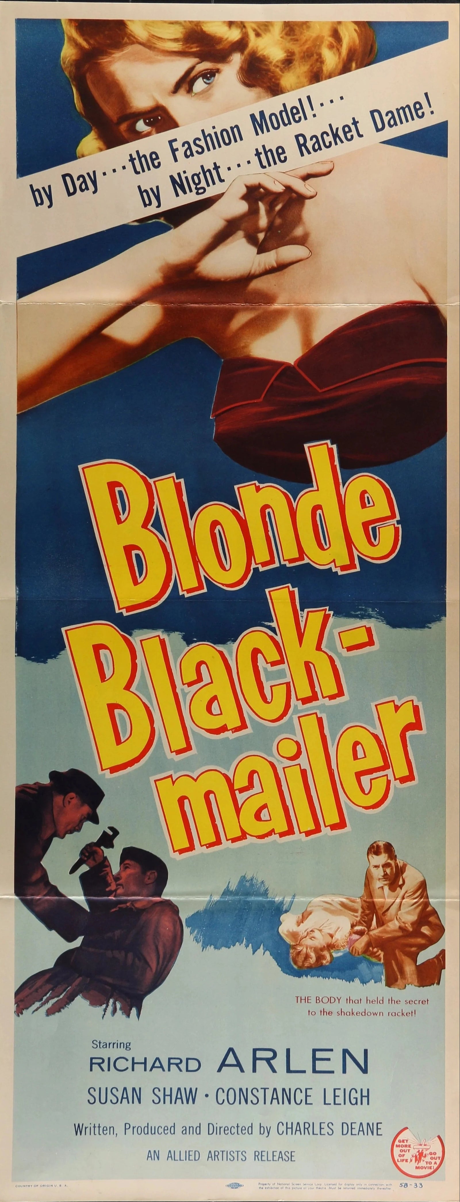 Blonde Black-mailer, Insert - Original Vintage Poster