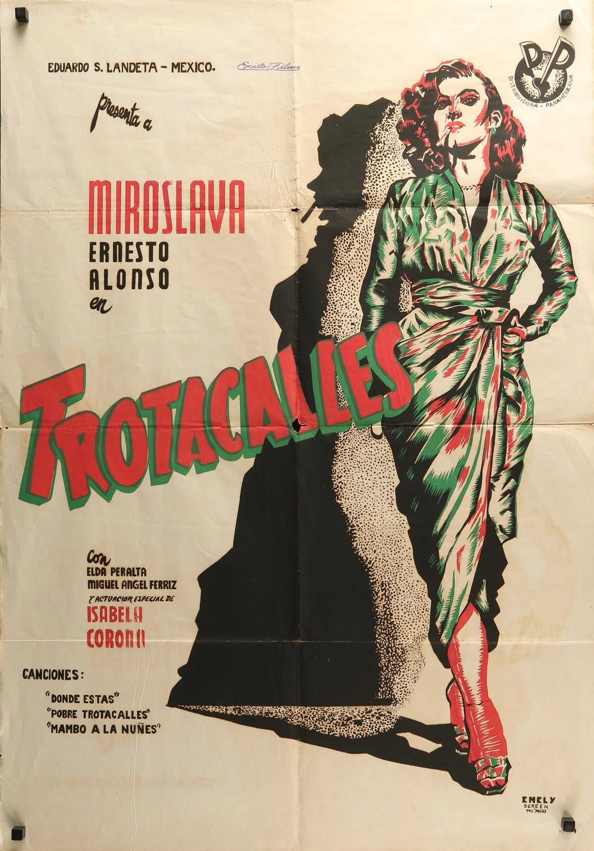 TROTACALLES export Mexican poster 1951 - Original Vintage Poster