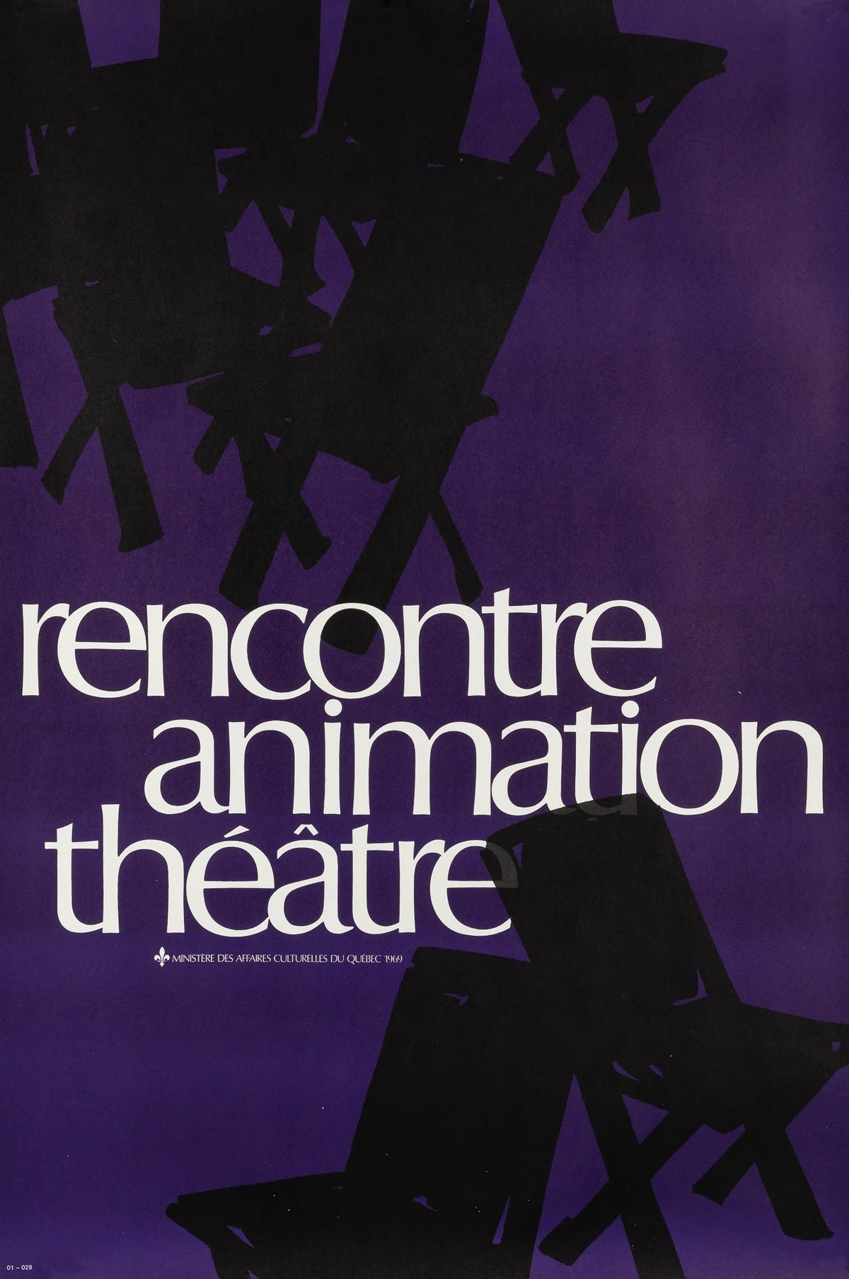 Rencontre Animation Théâtre, Quebec Ministry of Cultural Affairs - Original Vintage Poster