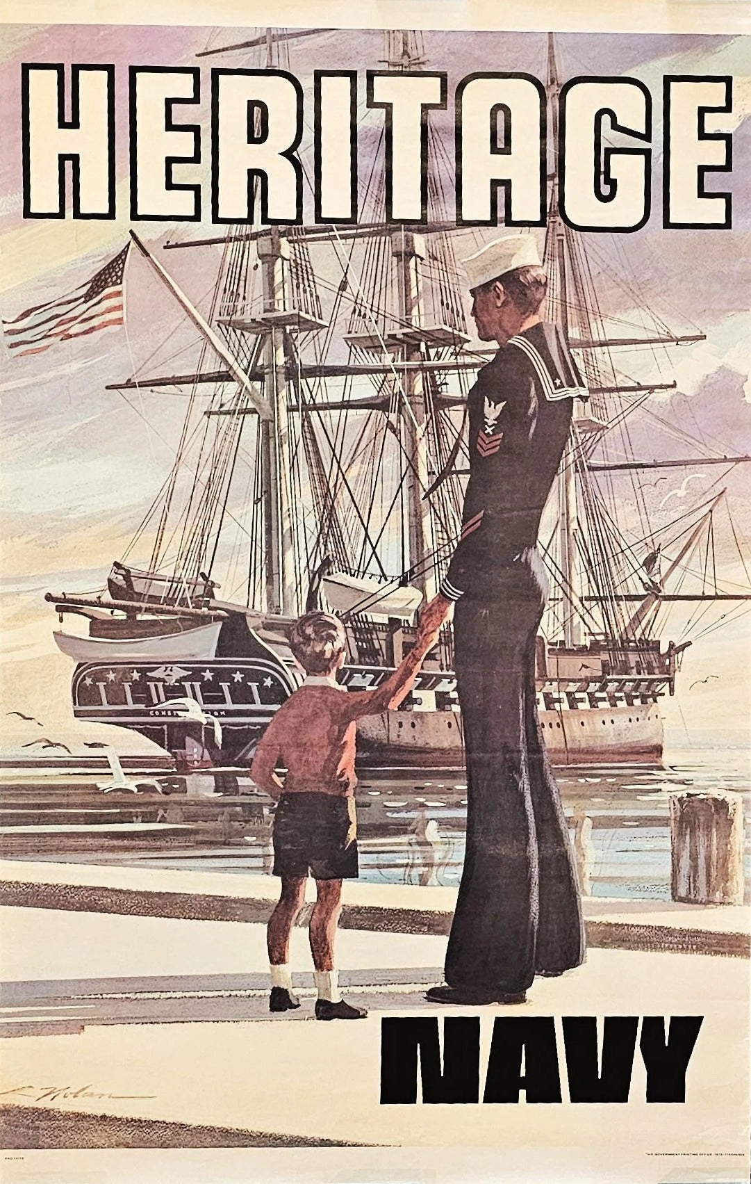 Heritage- Navy - Original Vintage Poster