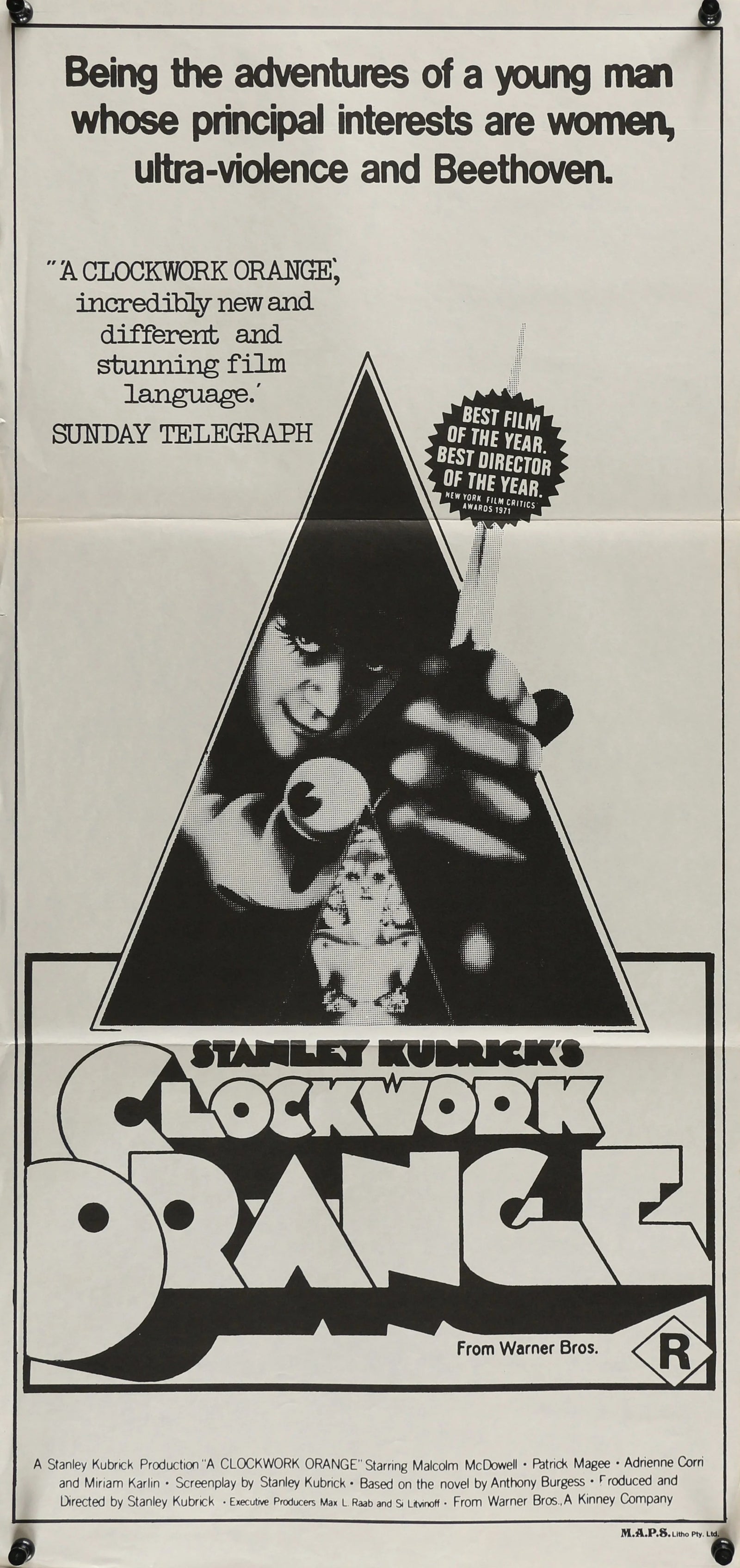 Clockwork Orange, Australian Daybill - Original Vintage Poster