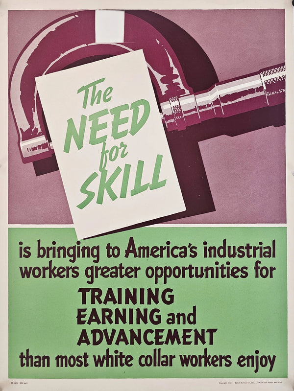 Need for Skill, Work Propaganda (WW2) - Original Vintage Poster