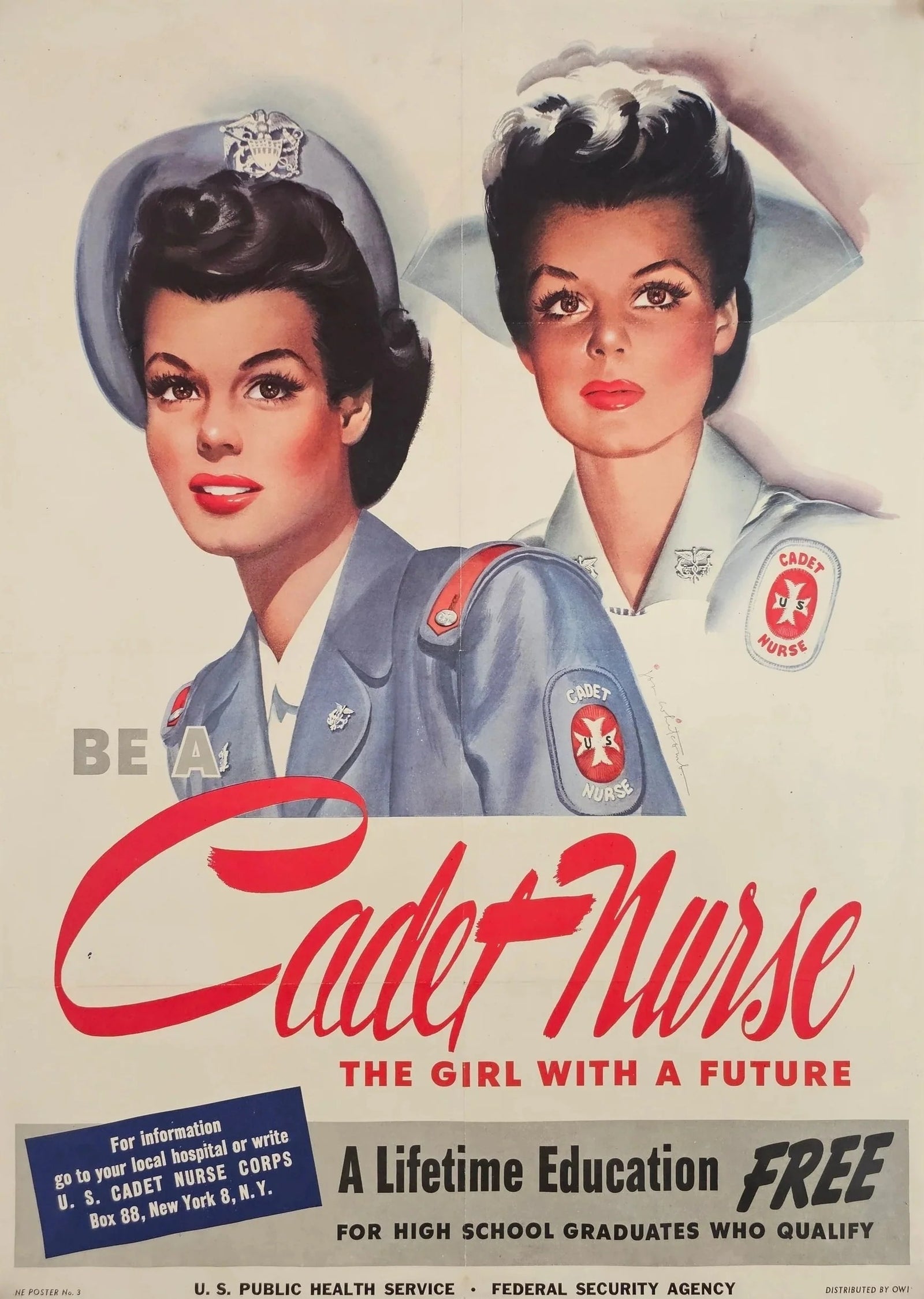Be a Cadet Nurse (WW2) - Original Vintage Poster