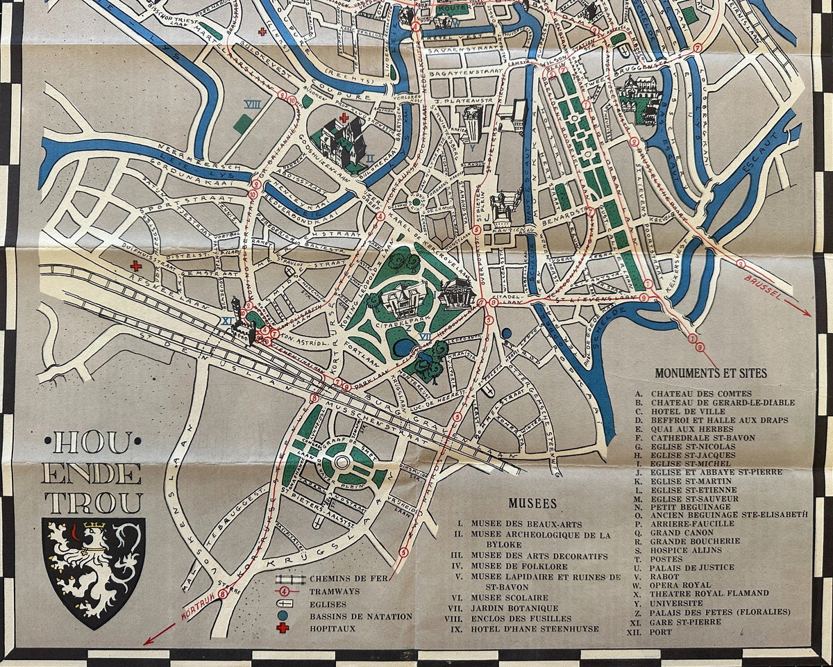 Ghent, Belgium (Pocket Map) - Original Vintage Map
