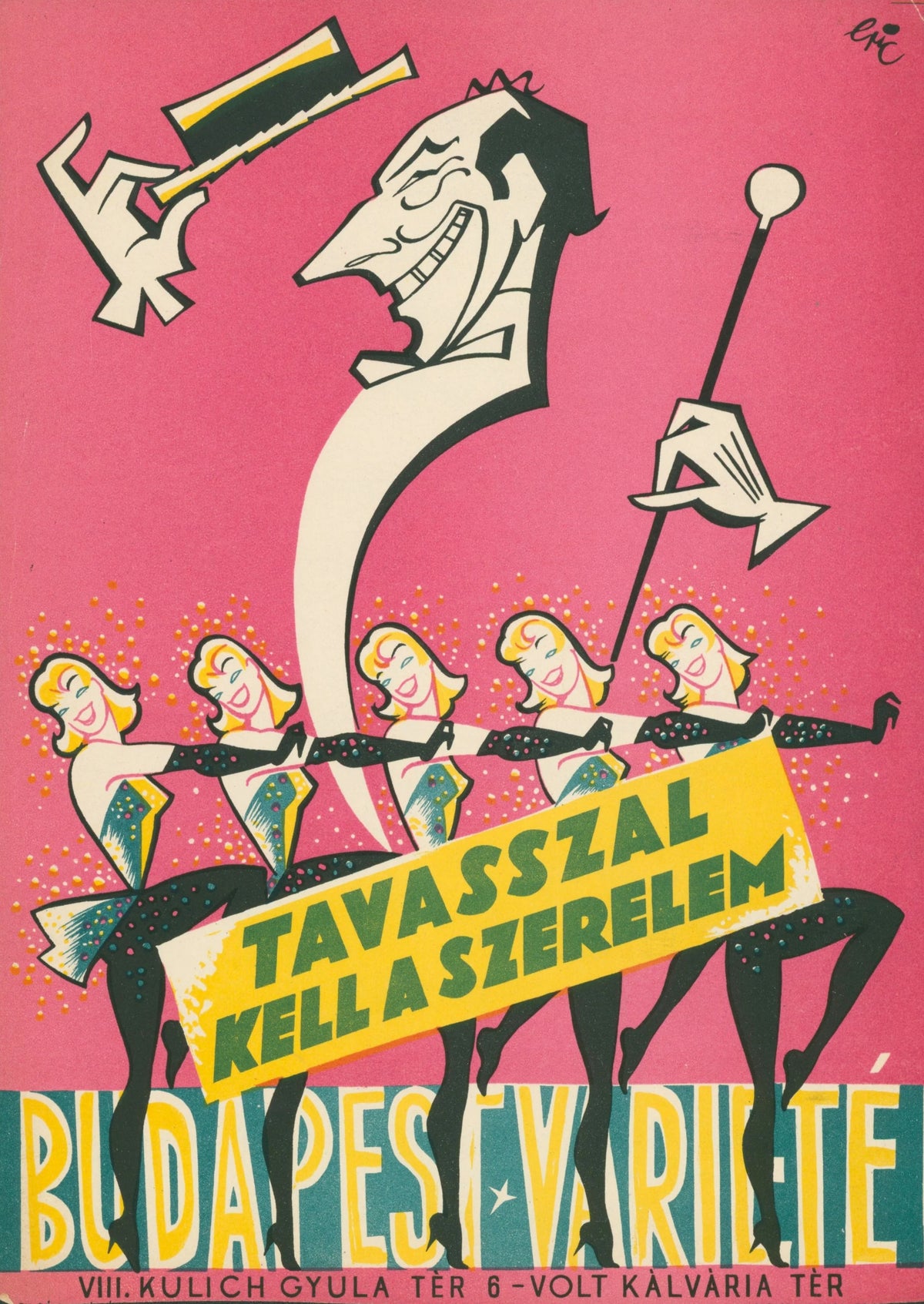 Love is Needed in Spring, Hungarian Tram Poster - Original Vintage Poster
