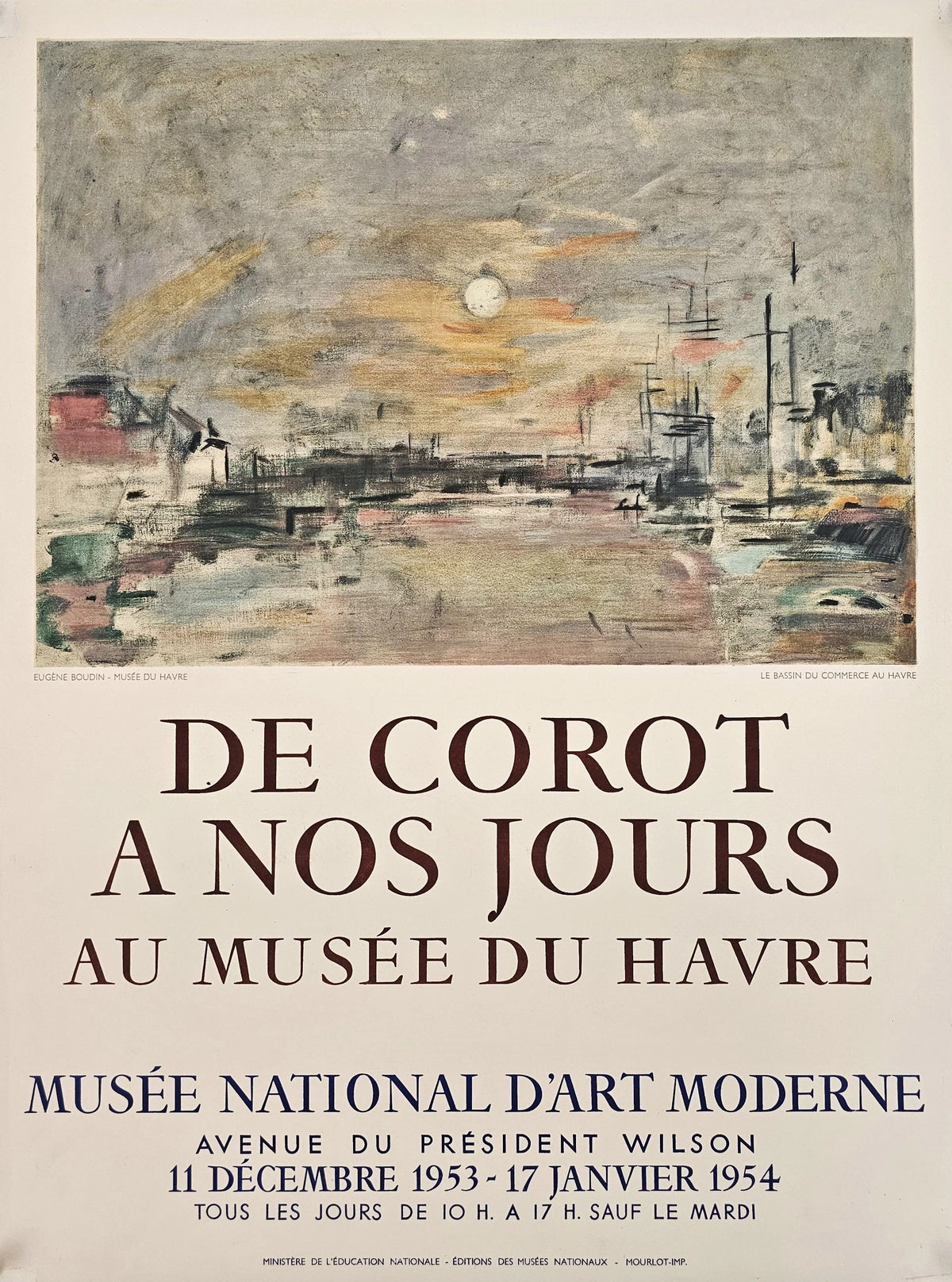 De Corot à Nos Jours, Musée National d'Art Moderne - Original Vintage Poster
