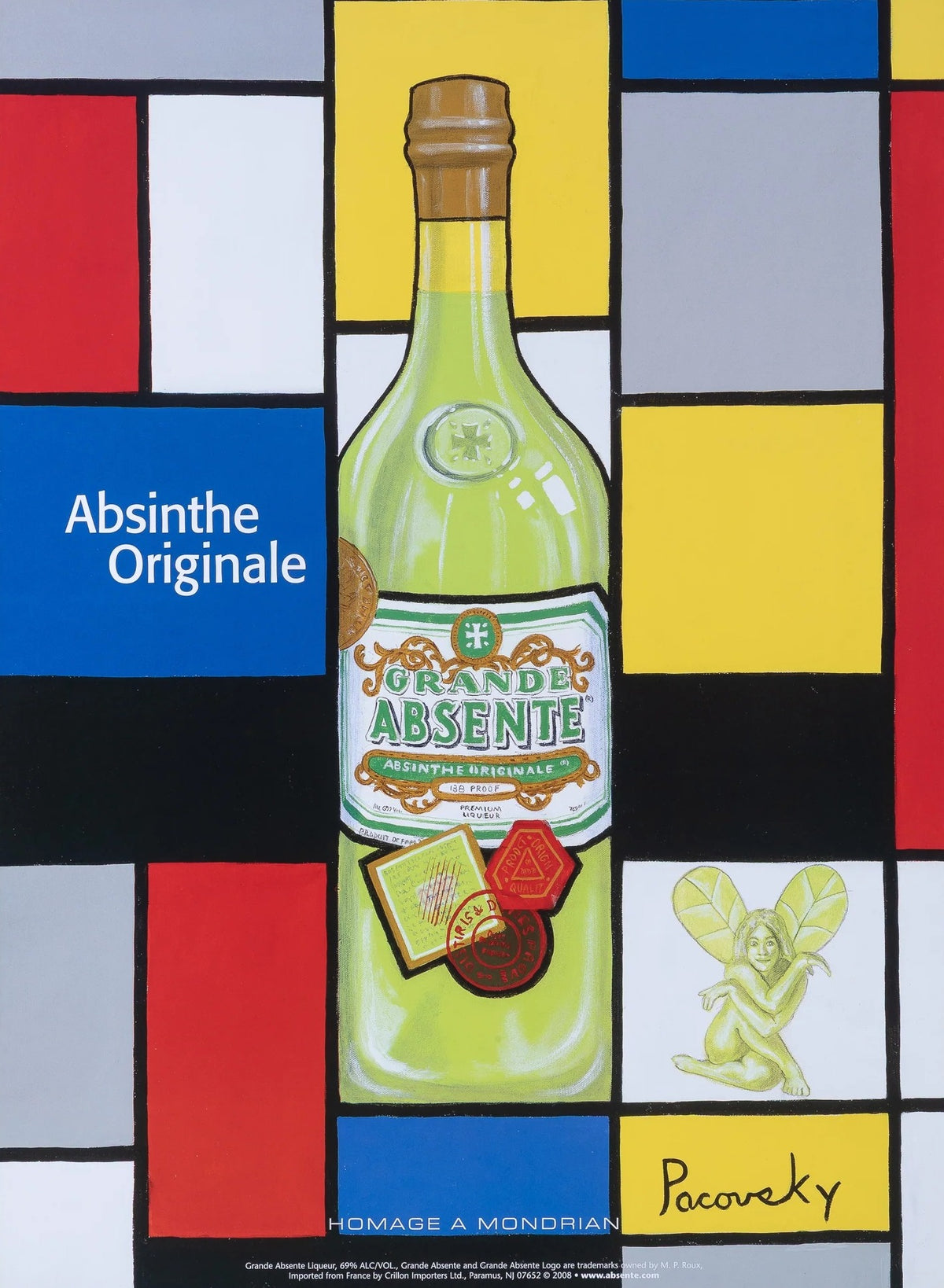 Homage to Mondrian, Absinthe Originale - Original Vintage Poster