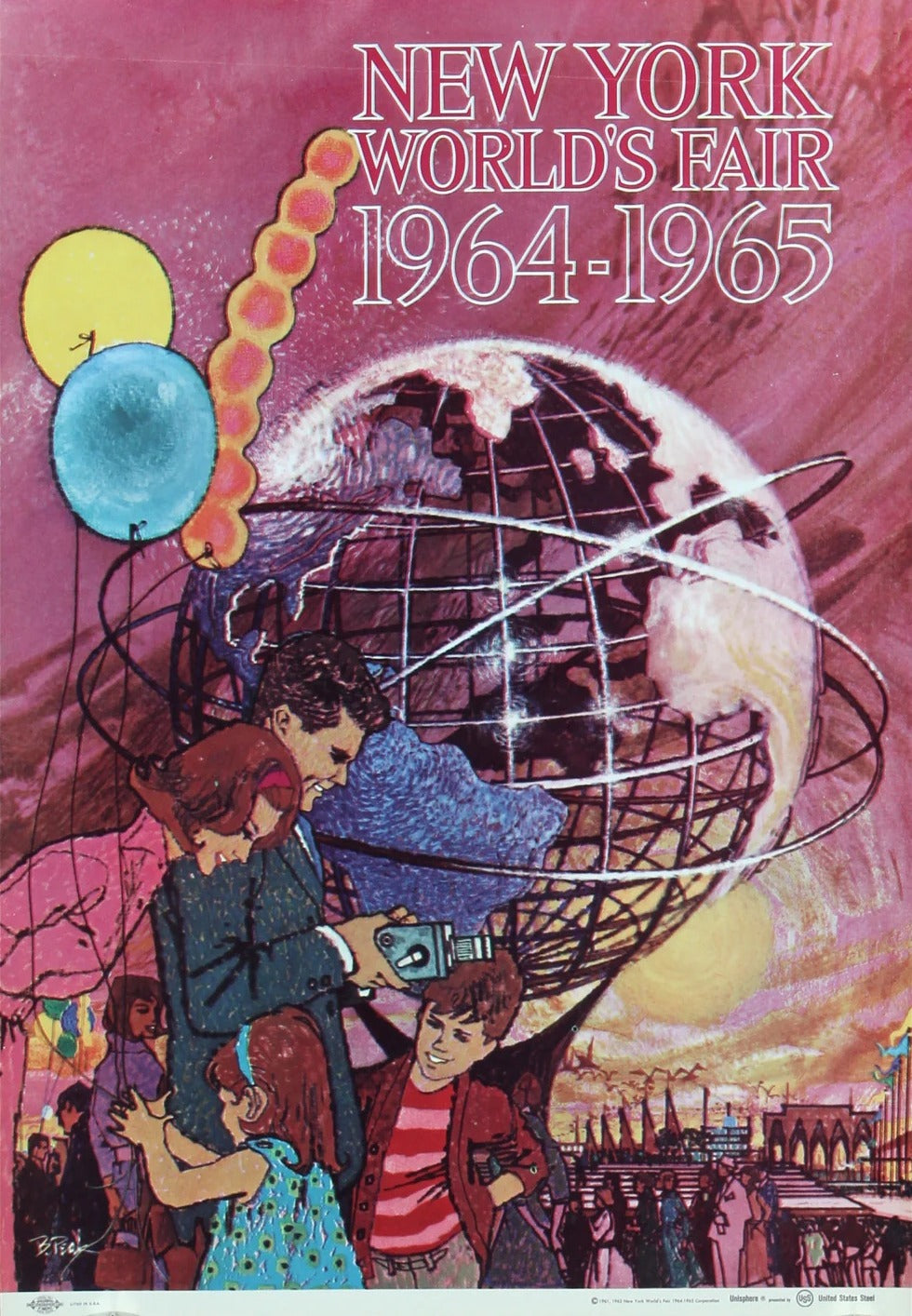 New York World's Fair (2 Posters) by Robert Peak, 1964 - Original Vintage Poster