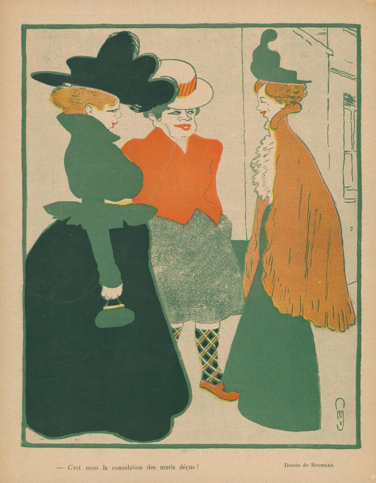 Disappointed Husbands, Le Rire - Original Vintage Illustration