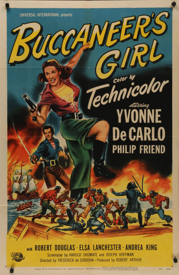 BUCCANEER'S GIRL 1sh 1950 - Original Vintage Poster