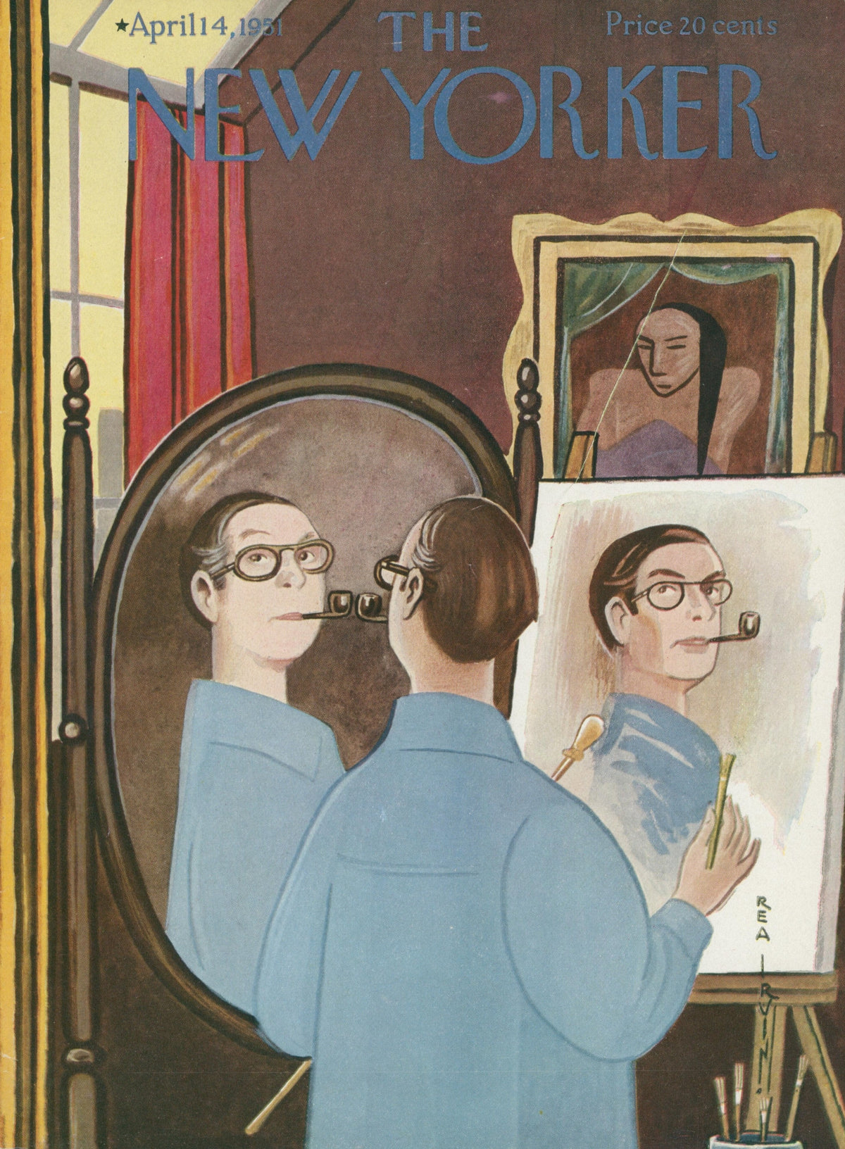 Life Imitates Art- The New Yorker - Original Vintage Cover Art: