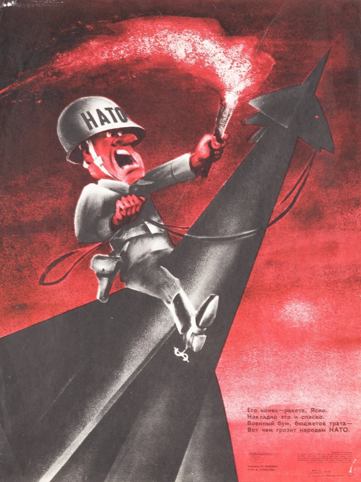 What Threatens NATO, Soviet Propaganda - Original Vintage Poster