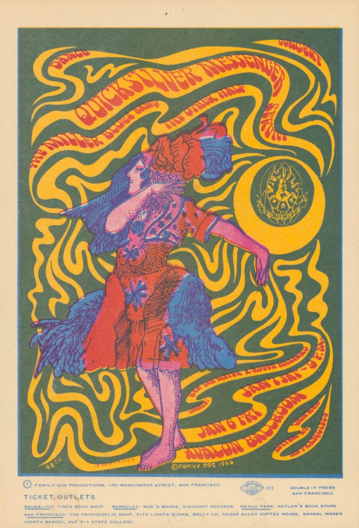 Quicksilver Messenger Service by Moscoso, Postcard (FD-42-1) - Original Vintage Postcard