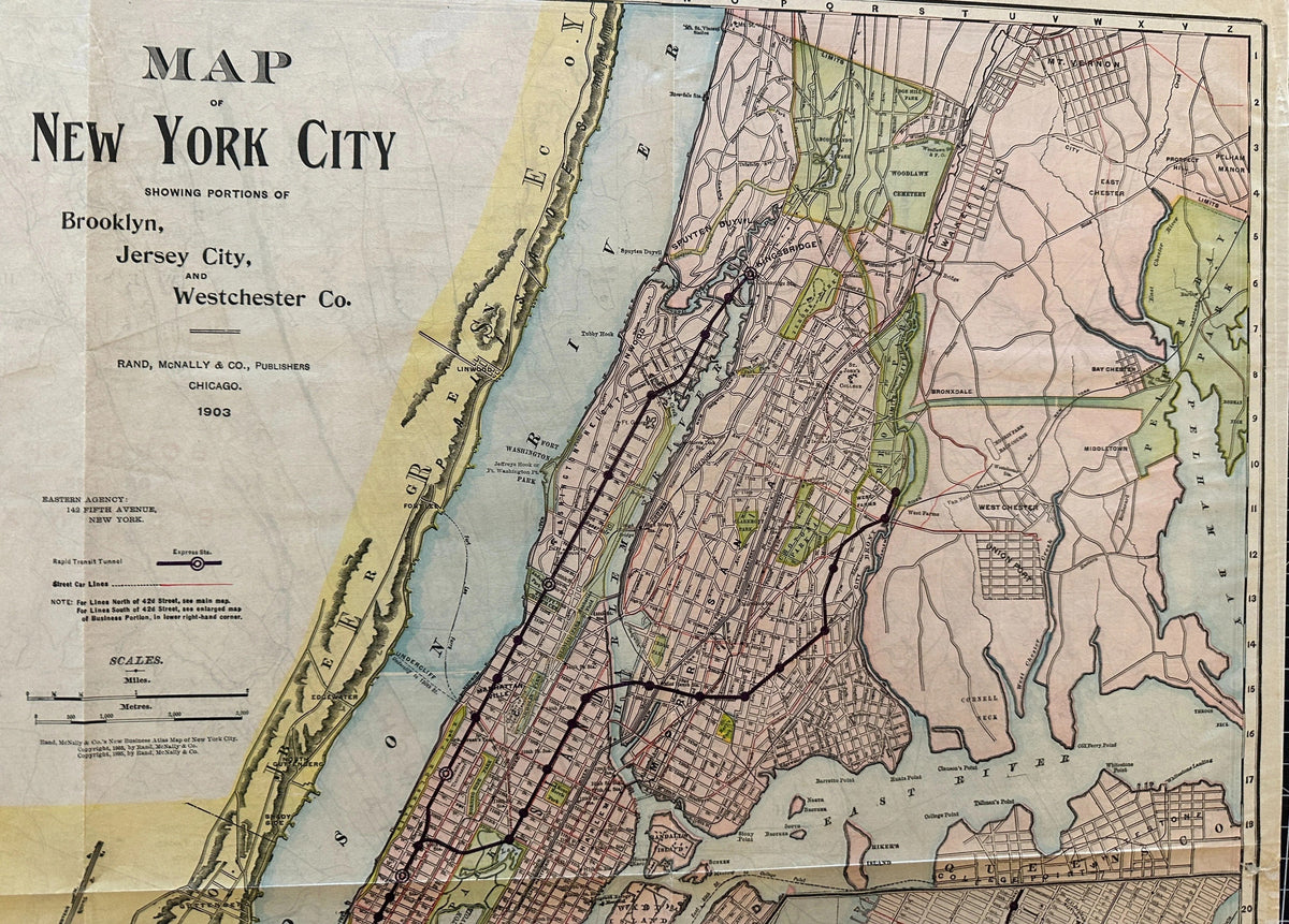 Map of New York City - Original Vintage Map