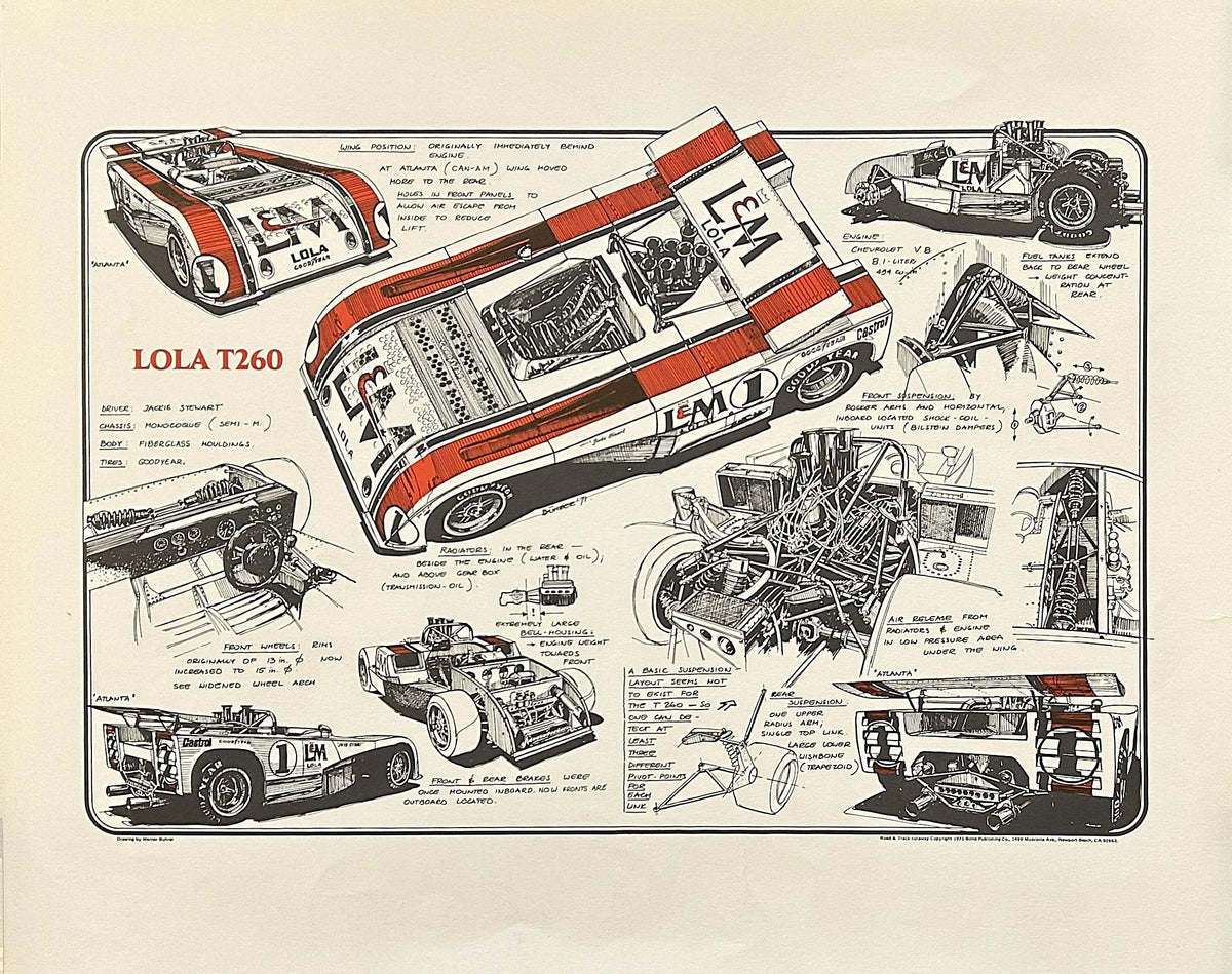 Lola T260, Can-Am Racer - Original Vintage Poster