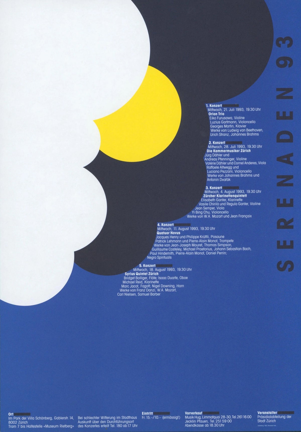 Summer Music Series, Zurich - Original Vintage Ad: