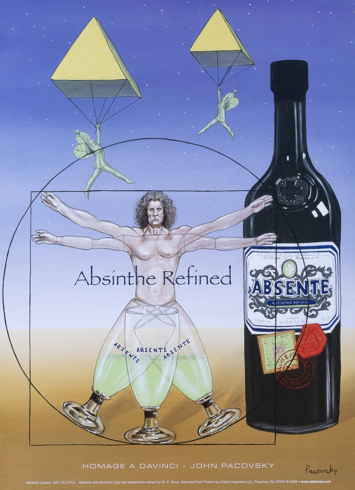 Homage to Davinci, Absinthe - Original Vintage Poster