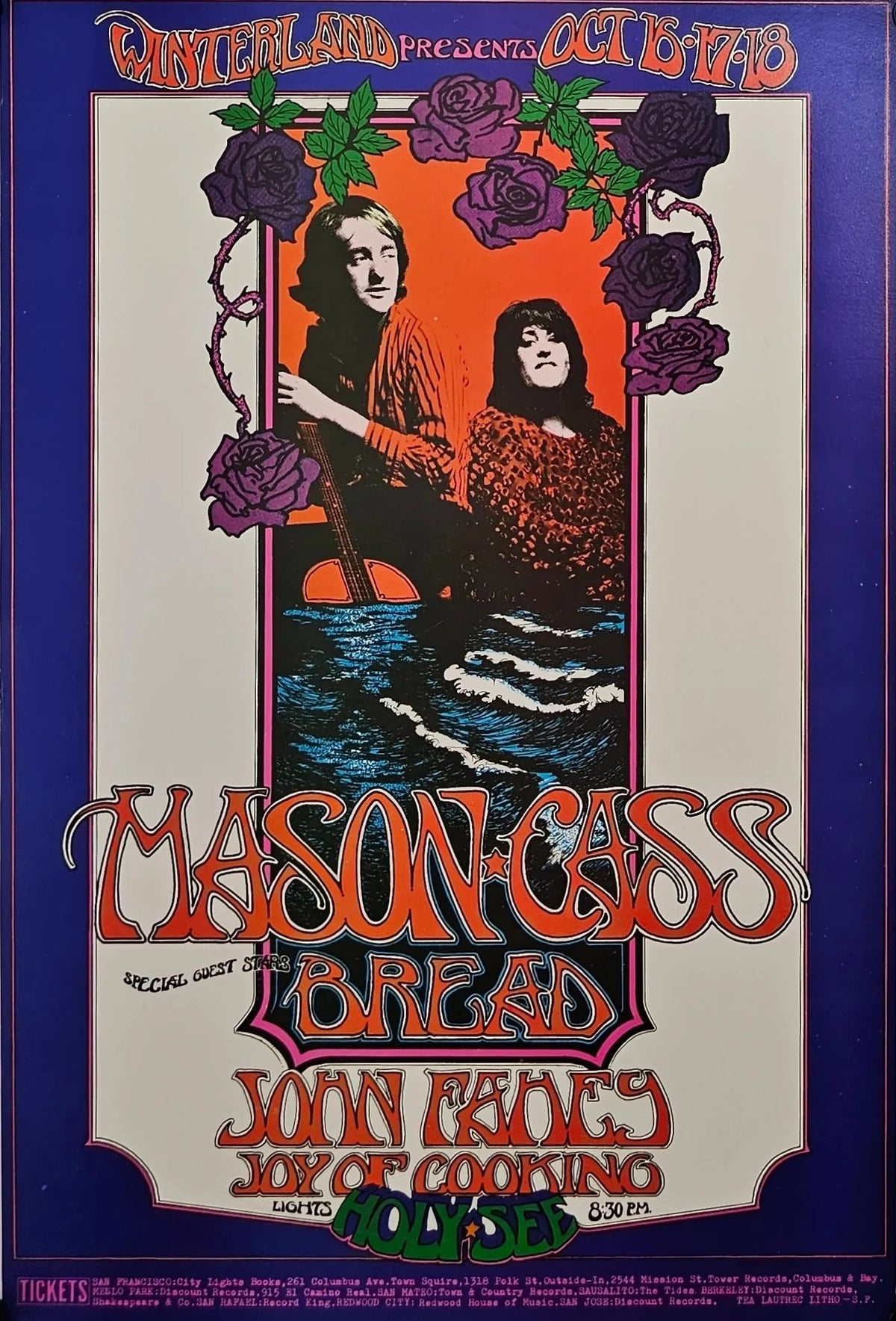 Dave Mason & Cass Elliot by Randy Tuten - Original Vintage Poster