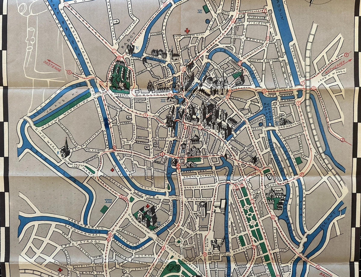 Ghent, Belgium (Pocket Map) - Original Vintage Map