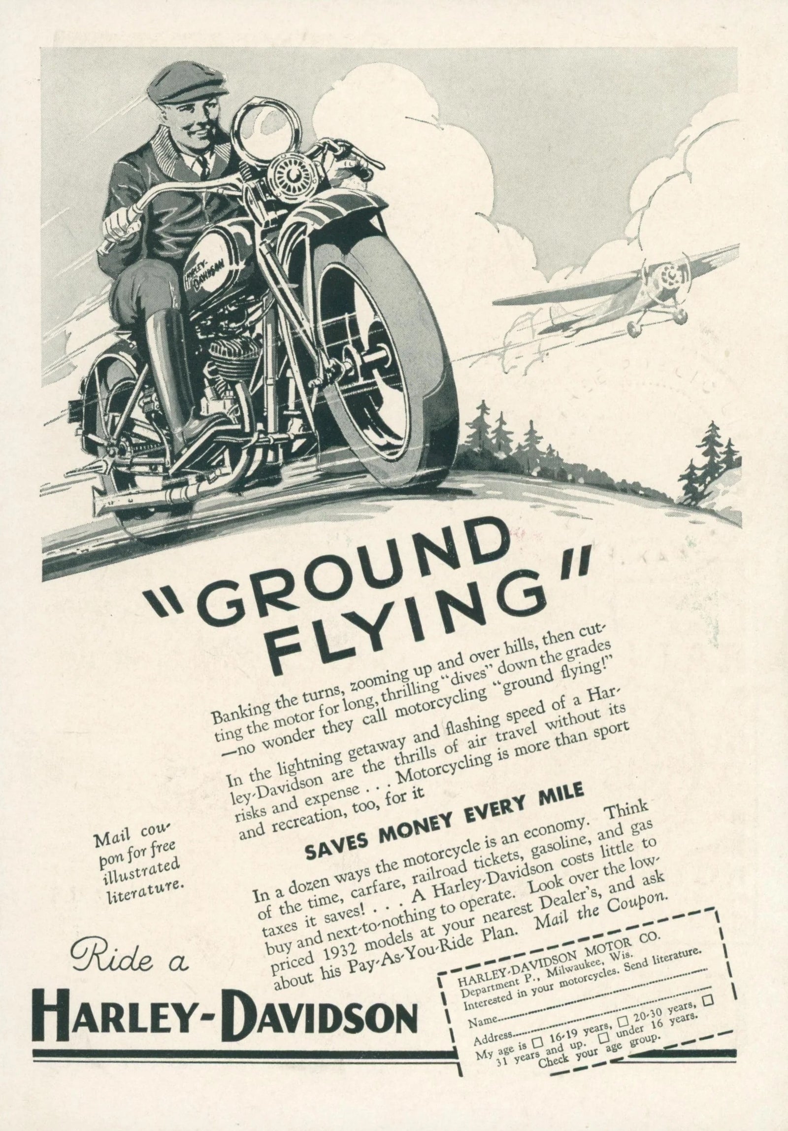 Harley Davidson Ad - Original Vintage Ad: