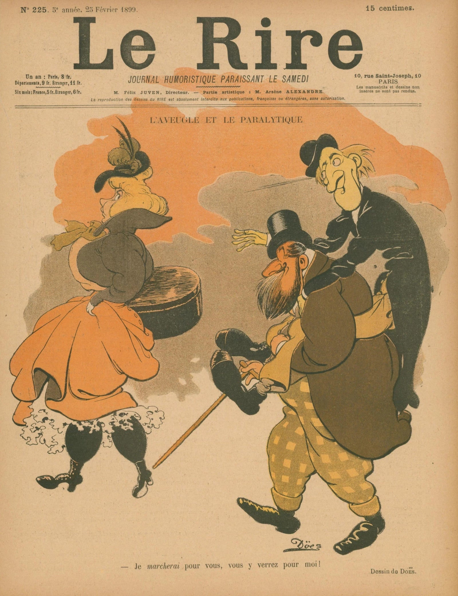The Blind Man, Le Rire - Original Vintage Cover Art: