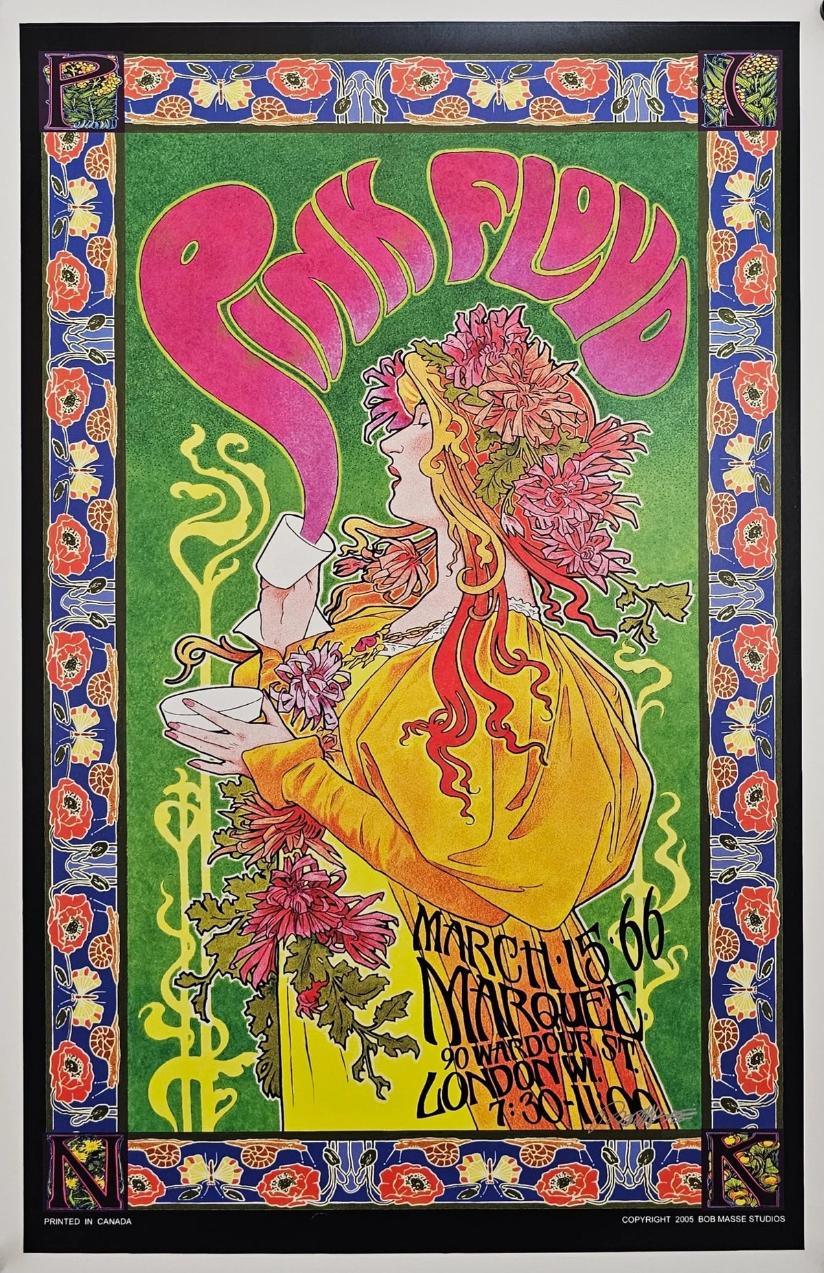Pink Floyd, Mad Hatter Tea Party by Bob Massé (Signed) - Original Vintage Poster